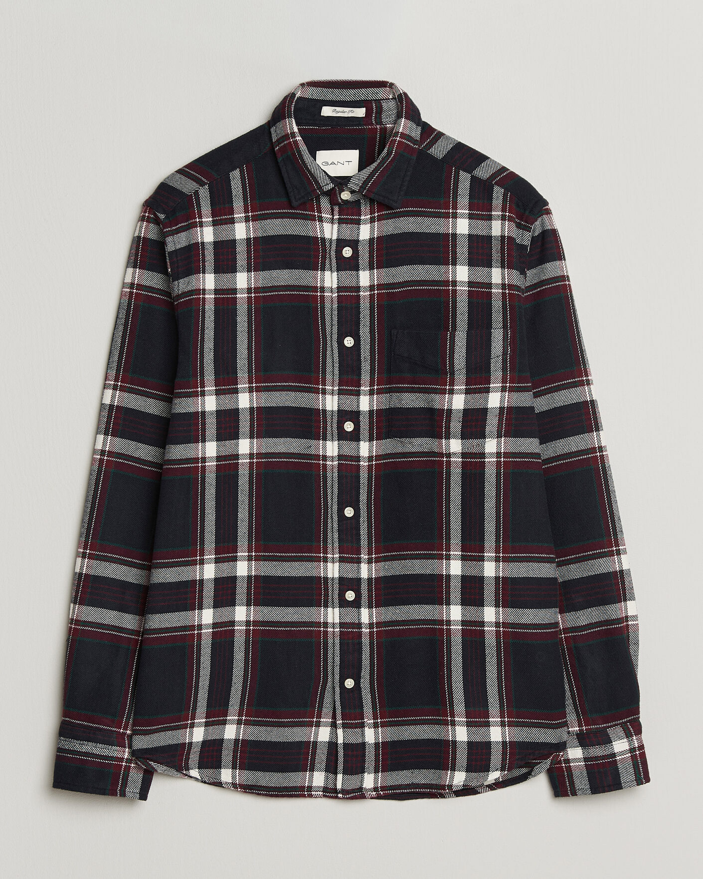 Hombres | Camisas | Gant | Regular Fit Flannel Checked Overshirt Evening Blue