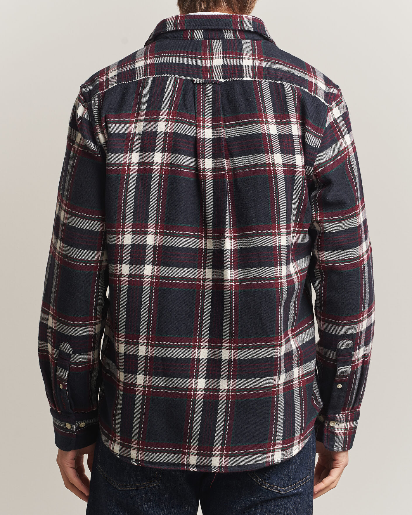 Hombres | Camisas | Gant | Regular Fit Flannel Checked Overshirt Evening Blue