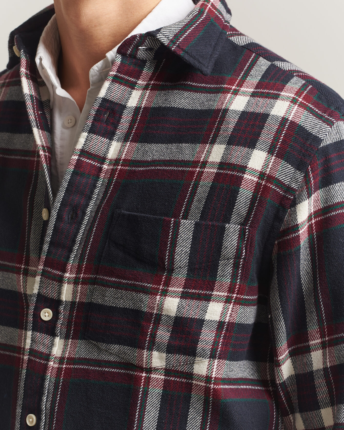 Hombres | Camisas | Gant | Regular Fit Flannel Checked Overshirt Evening Blue