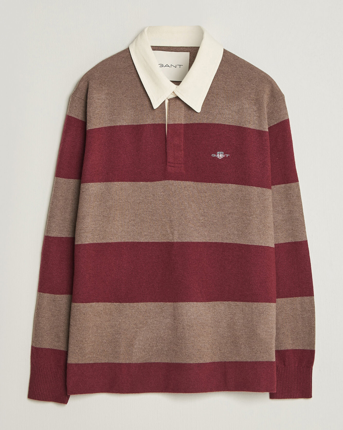 Hombres | Jerséis y prendas de punto | Gant | Lambswool Barstriped Rugger Deep Grape Wine