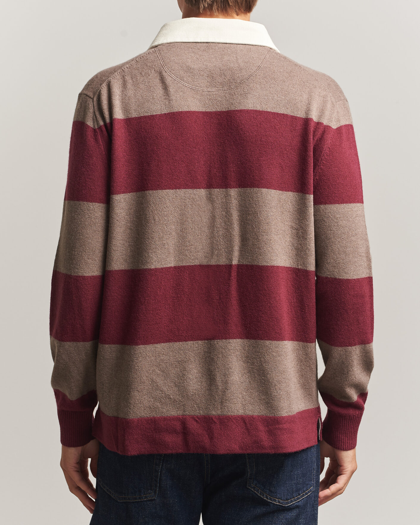 Hombres | Jerséis y prendas de punto | Gant | Lambswool Barstriped Rugger Deep Grape Wine