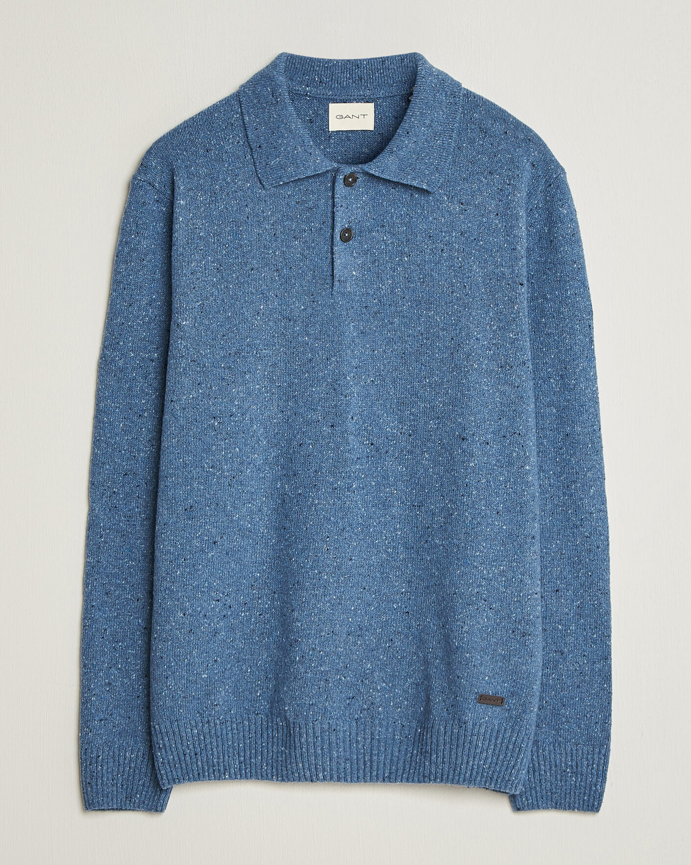 Hombres | Jerséis y prendas de punto | Gant | Neps Wool Polo Blue Horizon