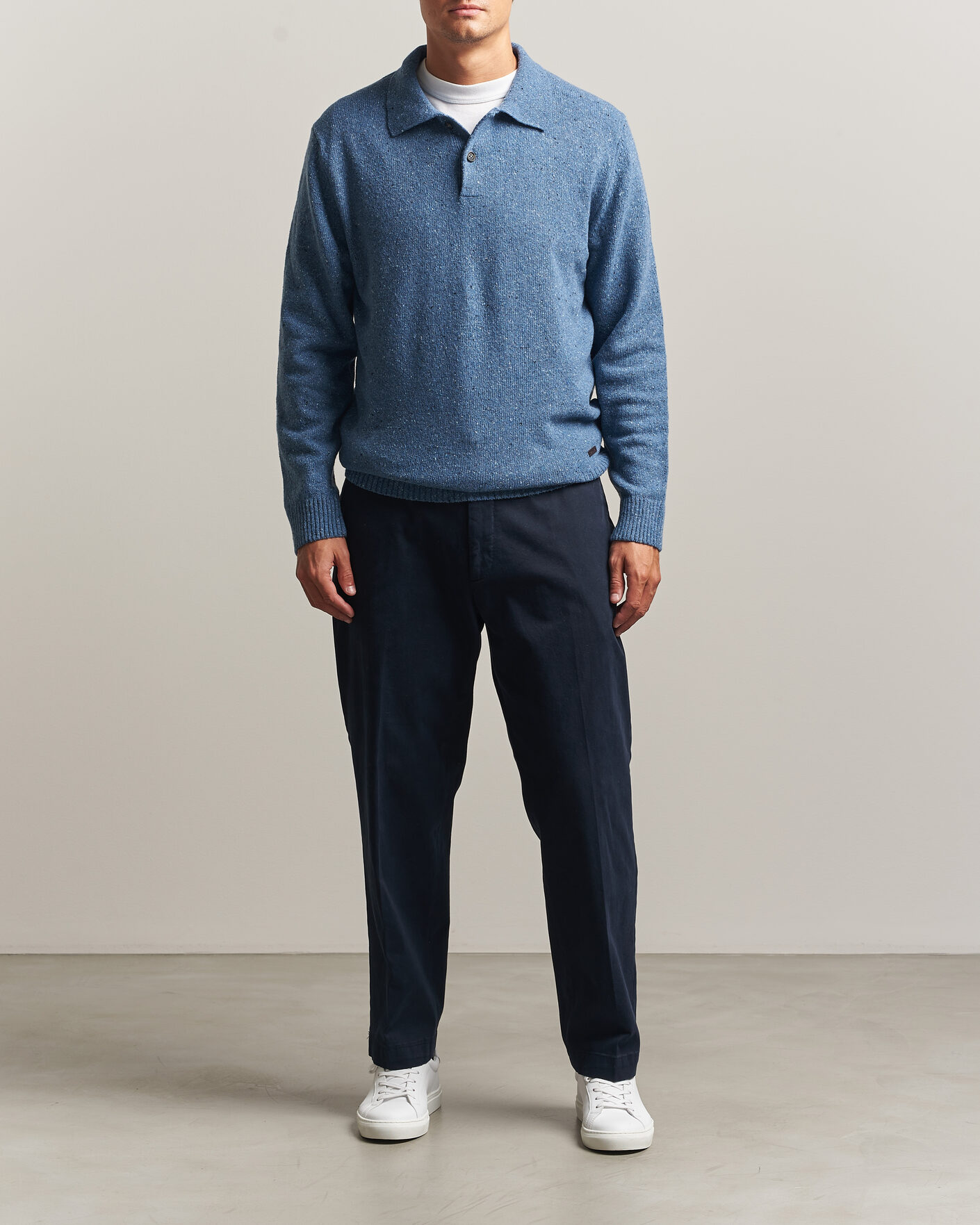 Hombres | Jerséis y prendas de punto | Gant | Neps Wool Polo Blue Horizon