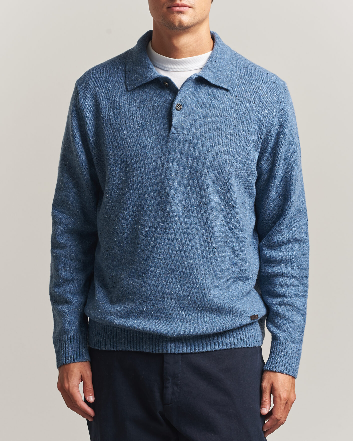 Hombres | Jerséis y prendas de punto | Gant | Neps Wool Polo Blue Horizon