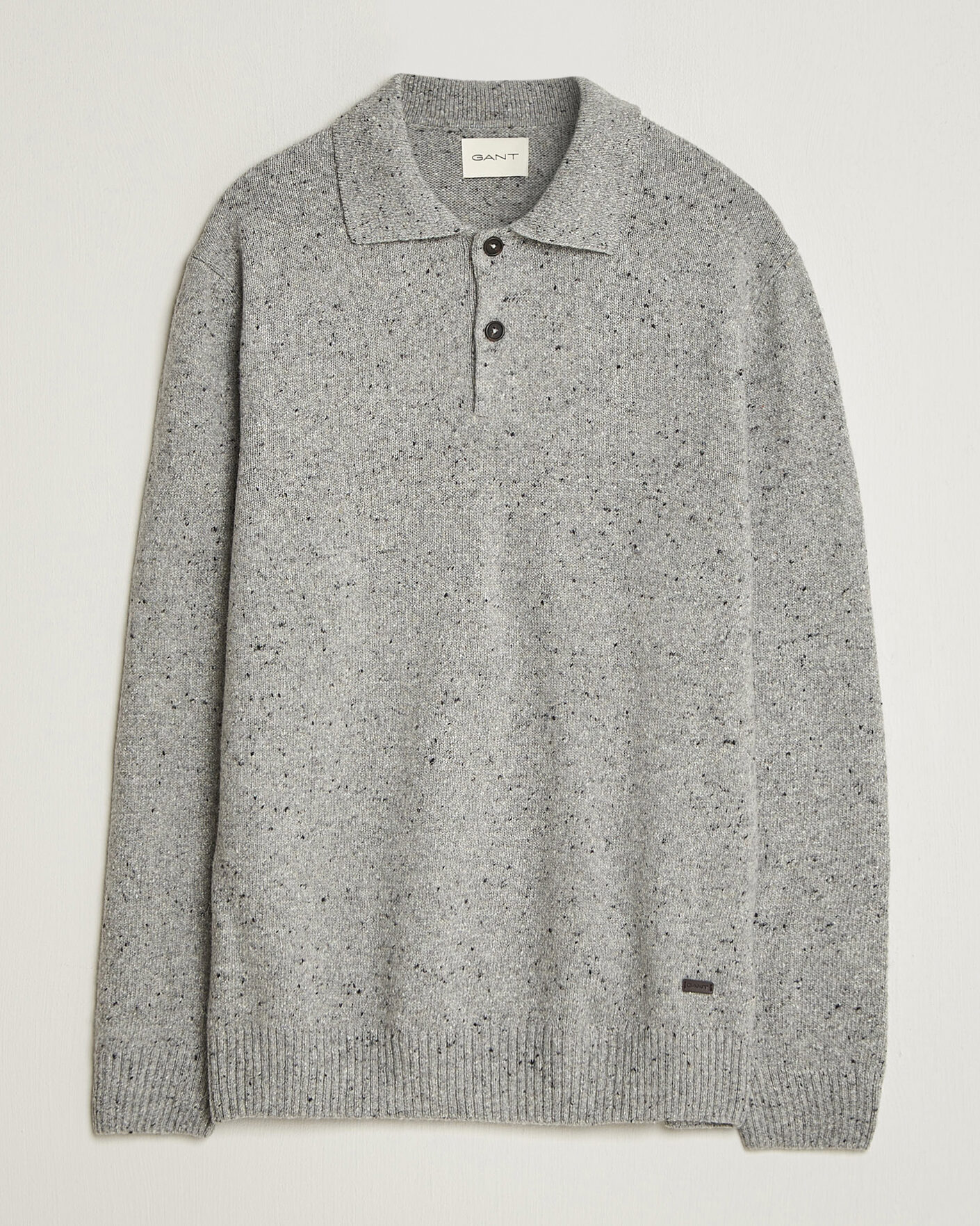 Hombres | Jerséis y prendas de punto | Gant | Neps Wool Polo Grey Melange