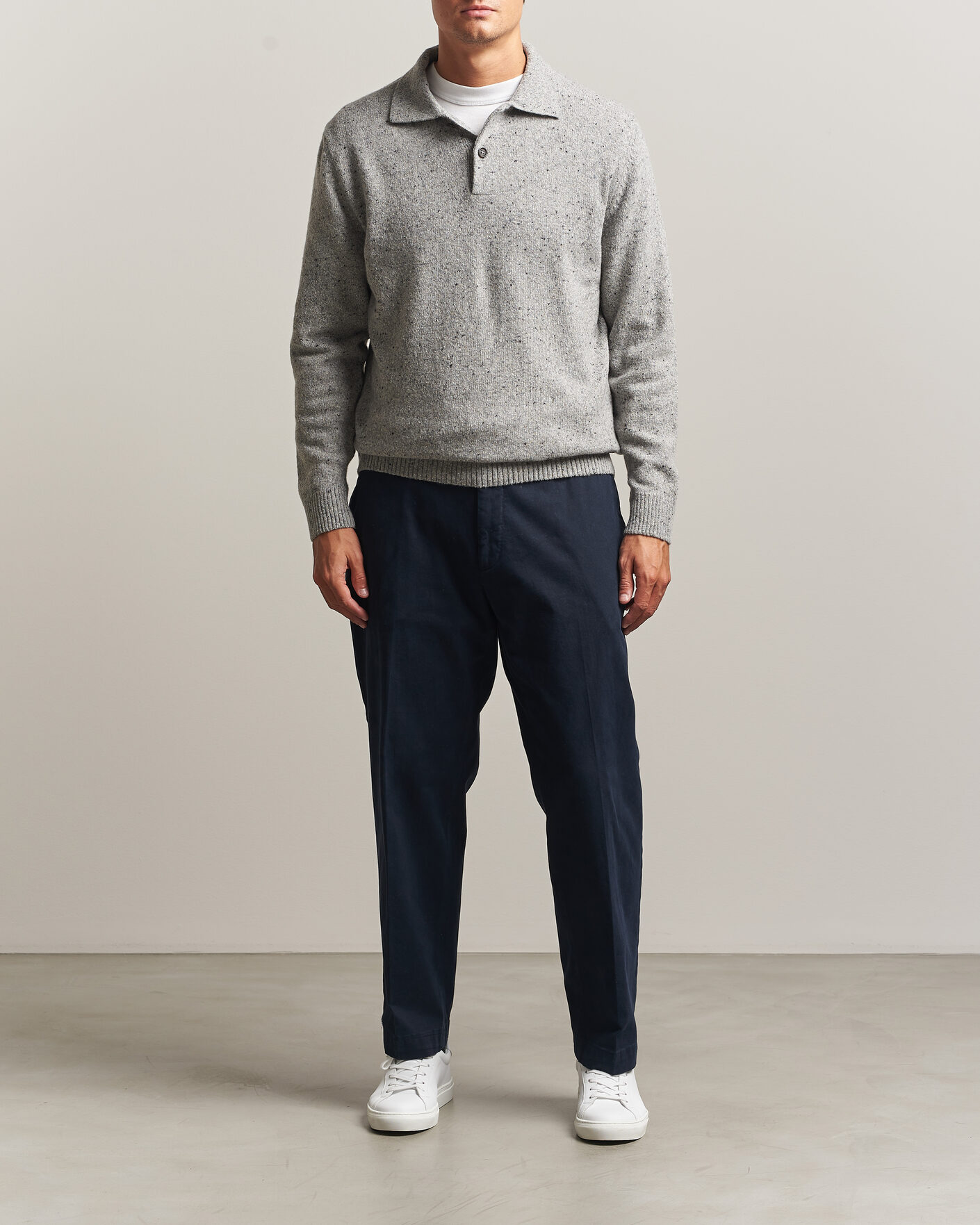 Hombres | Jerséis y prendas de punto | Gant | Neps Wool Polo Grey Melange