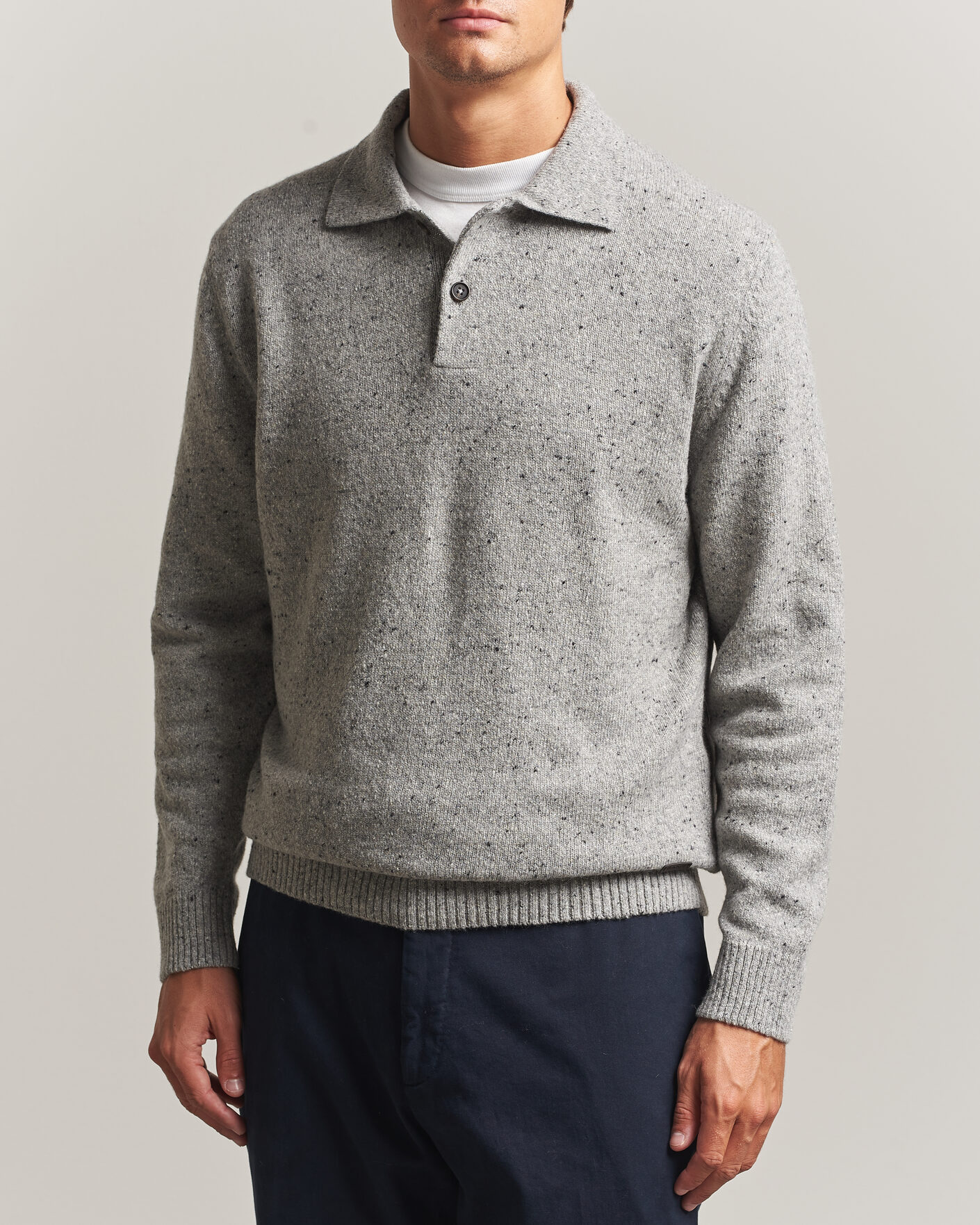 Hombres | Jerséis y prendas de punto | Gant | Neps Wool Polo Grey Melange