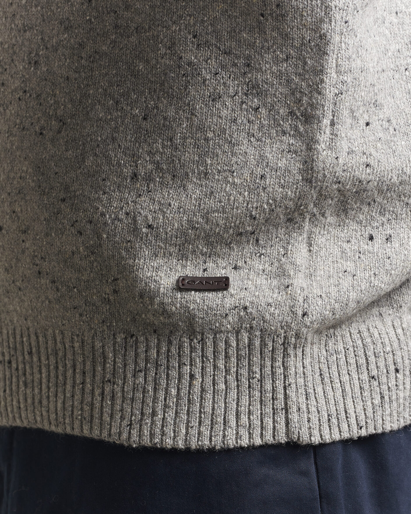 Hombres | Jerséis y prendas de punto | Gant | Neps Wool Polo Grey Melange