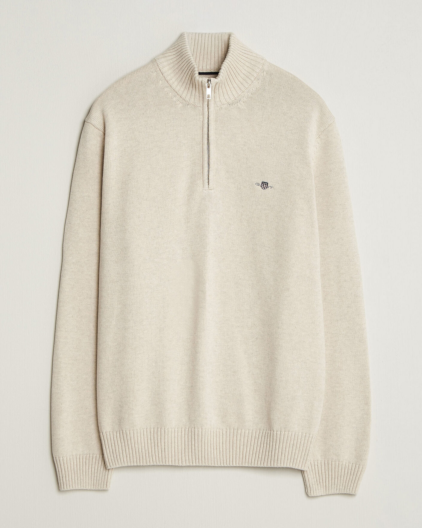 Hombres | Jerséis y prendas de punto | Gant | Casual Cotton Half Zip Seed Melange