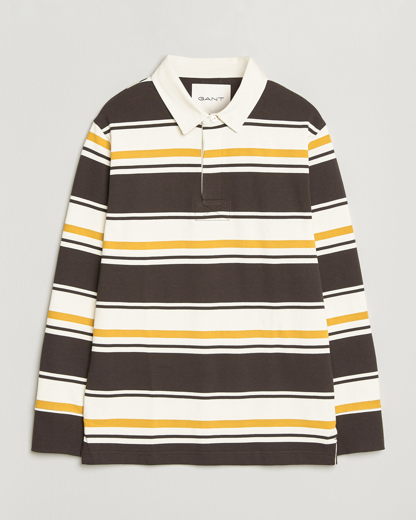 Hombres | Jerséis y prendas de punto | Gant | Striped Heavy Rugger Charred Wood Brown