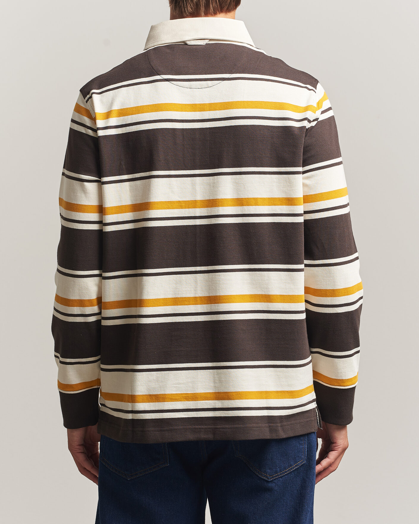 Hombres | Jerséis y prendas de punto | Gant | Striped Heavy Rugger Charred Wood Brown