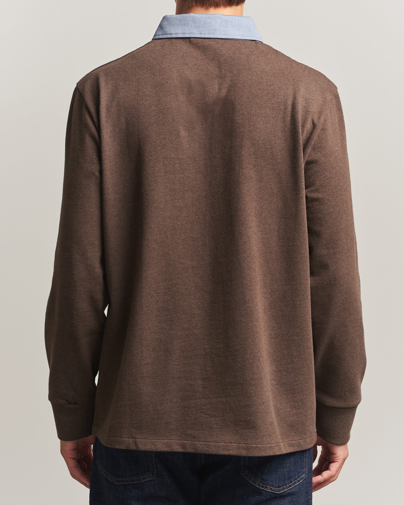 Hombres | Jerséis y prendas de punto | Gant | Chambray Solid Heavy Rugger Black Brown Melange