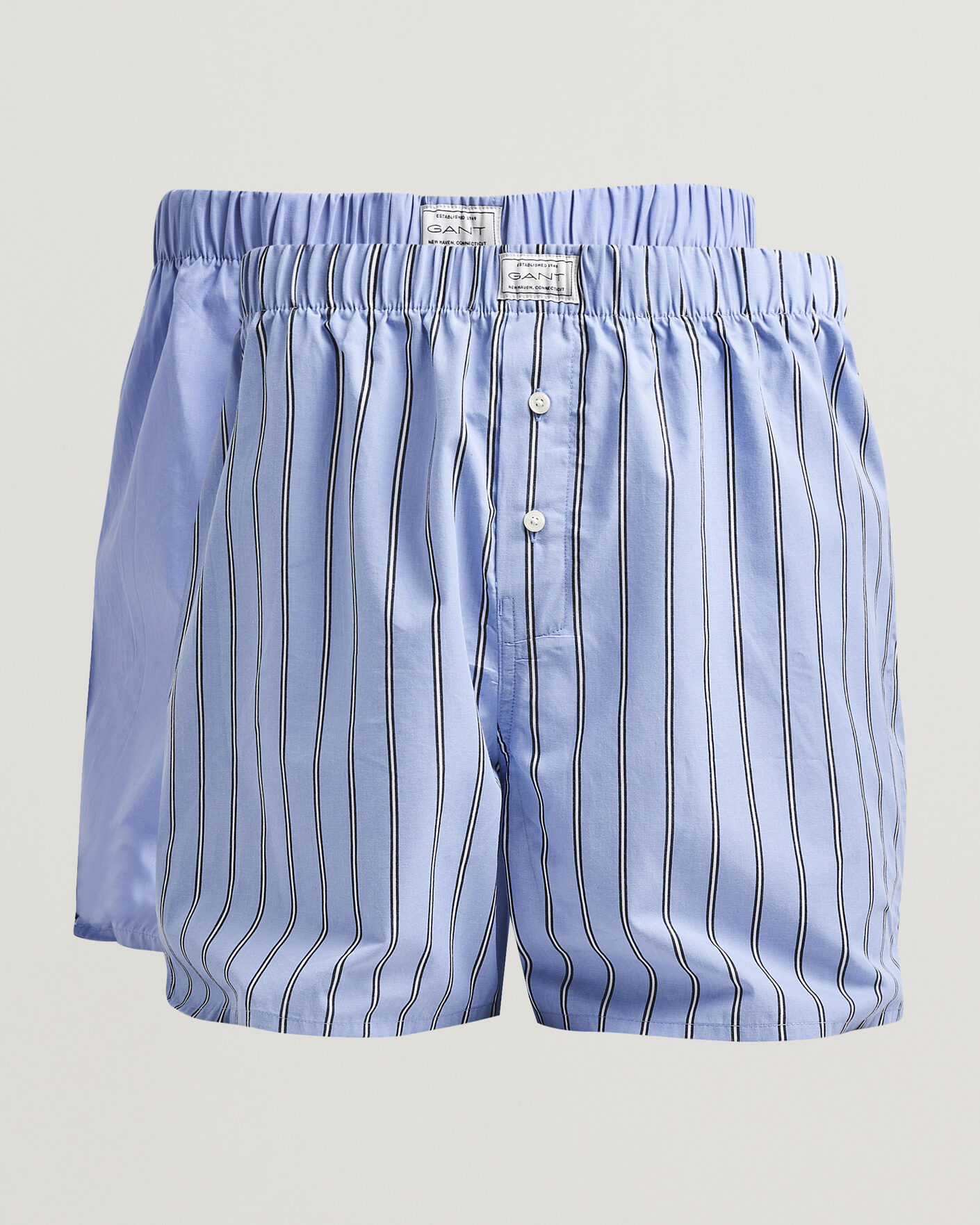 Hombres | Ropa interior y calcetines | Gant | 2-Pack Woven Boxer Shorts Light Blue