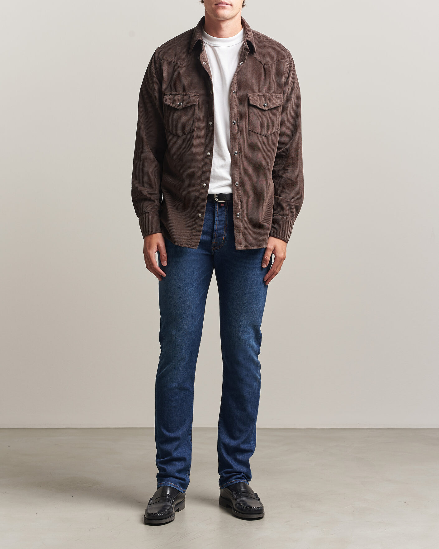 Hombres | Camisas | Jacob Cohën | Cord Pocket Overshirt Brown