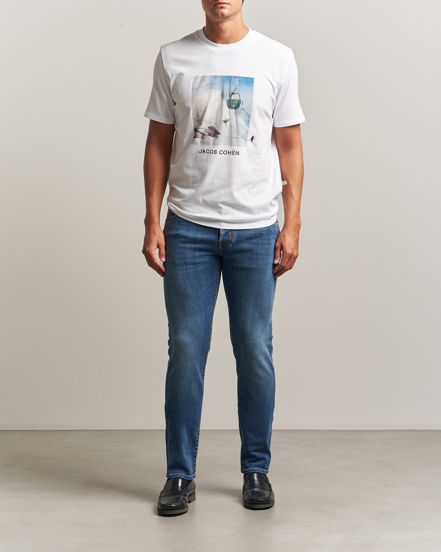 Hombres | Camisetas | Jacob Cohën | Apres Ski Printed T-Shirt White