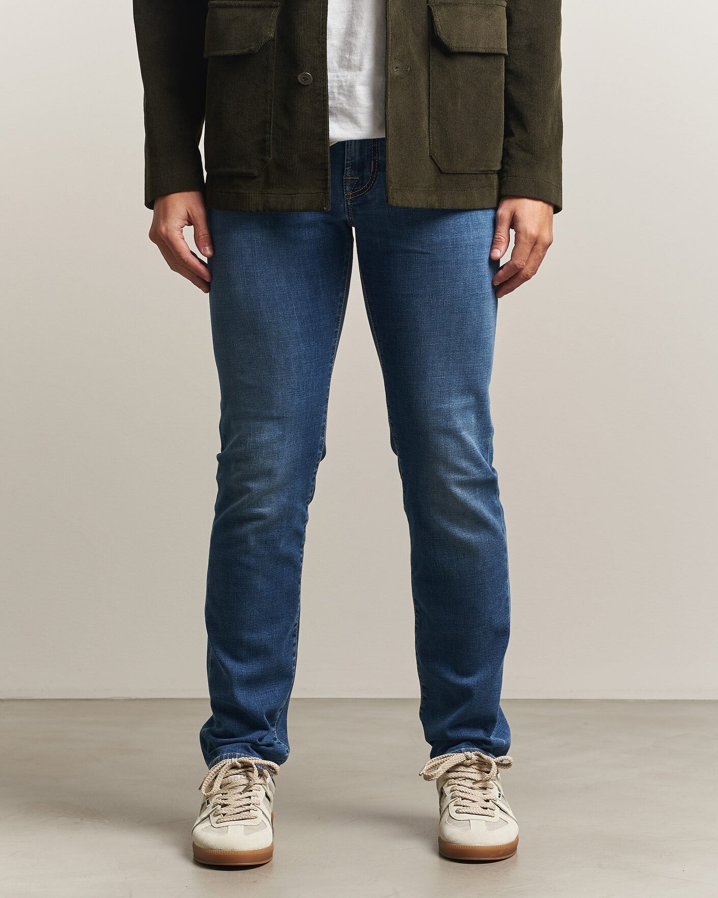 Hombres | Vaqueros | Jacob Cohën | Bard Fast Slim Fit Stretch Jeans Mid Blue