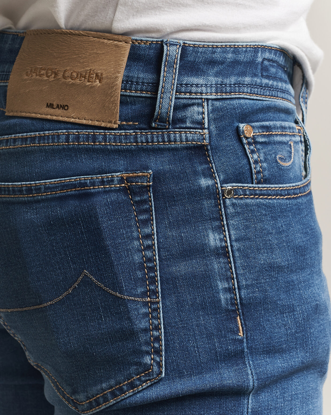Hombres | Vaqueros | Jacob Cohën | Bard Fast Slim Fit Stretch Jeans Mid Blue
