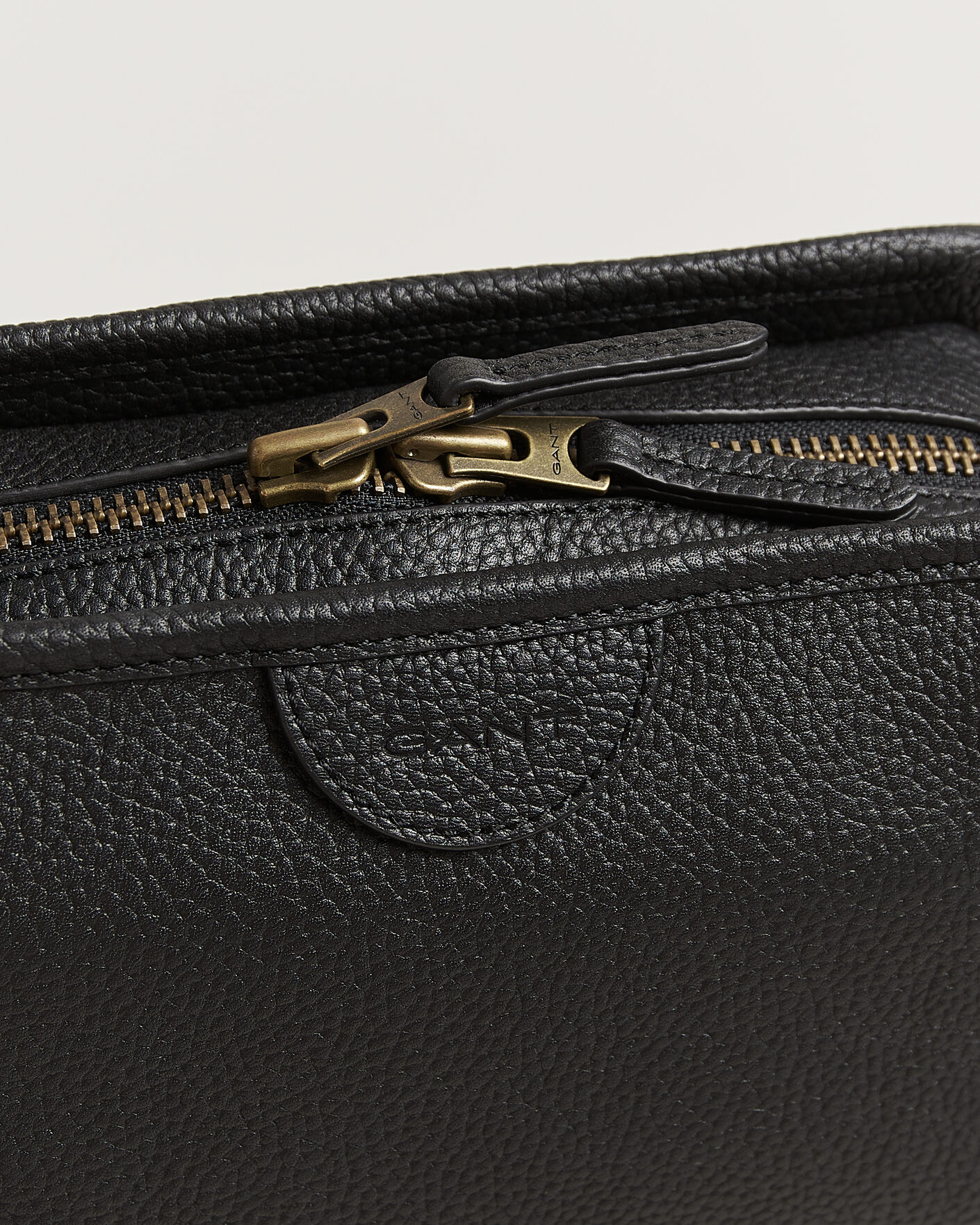 Hombres | Bolsos | Gant | Grained Leather Wash Bag Black
