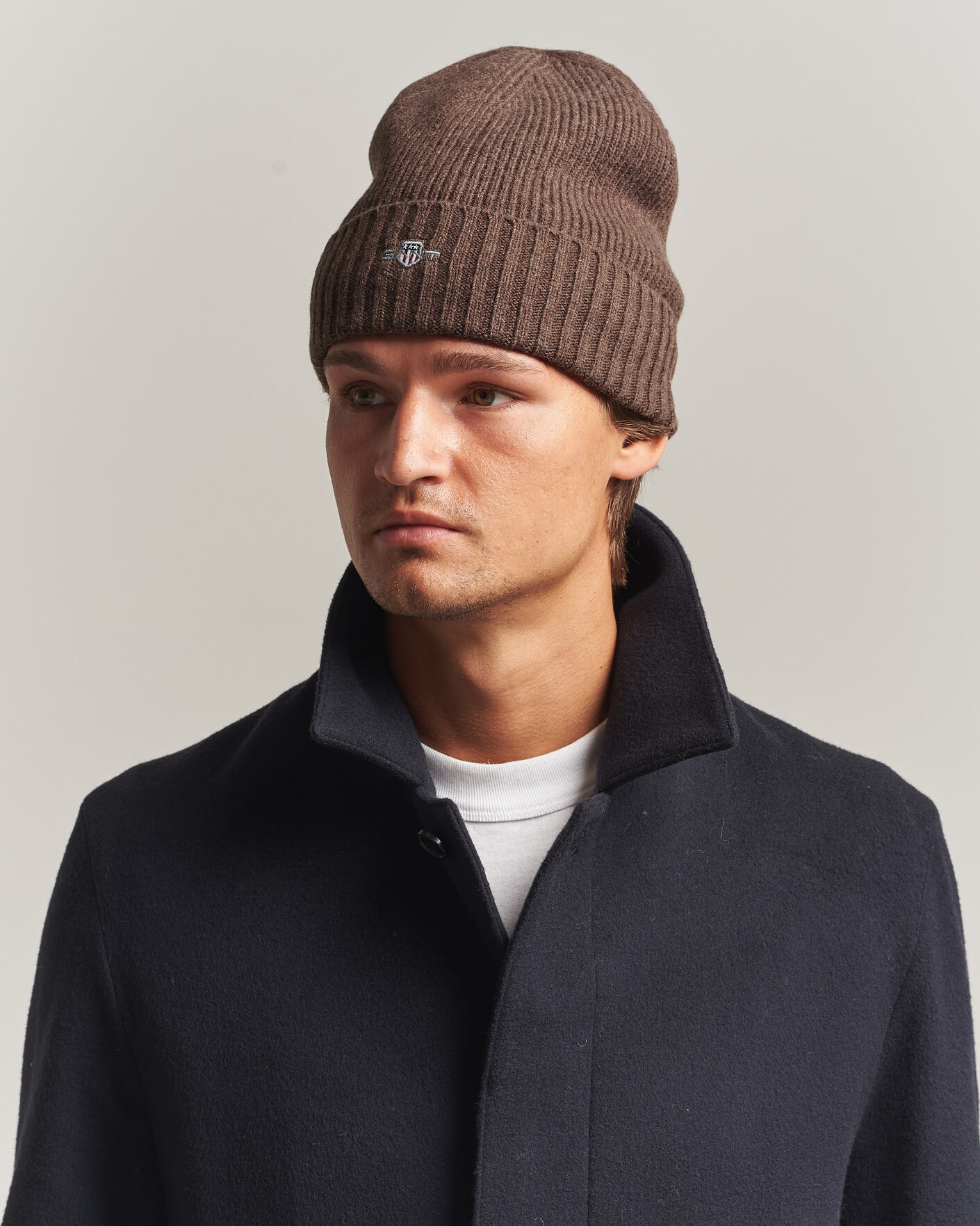Hombres | Gorros | Gant | Wool Beanie Shadow Brown