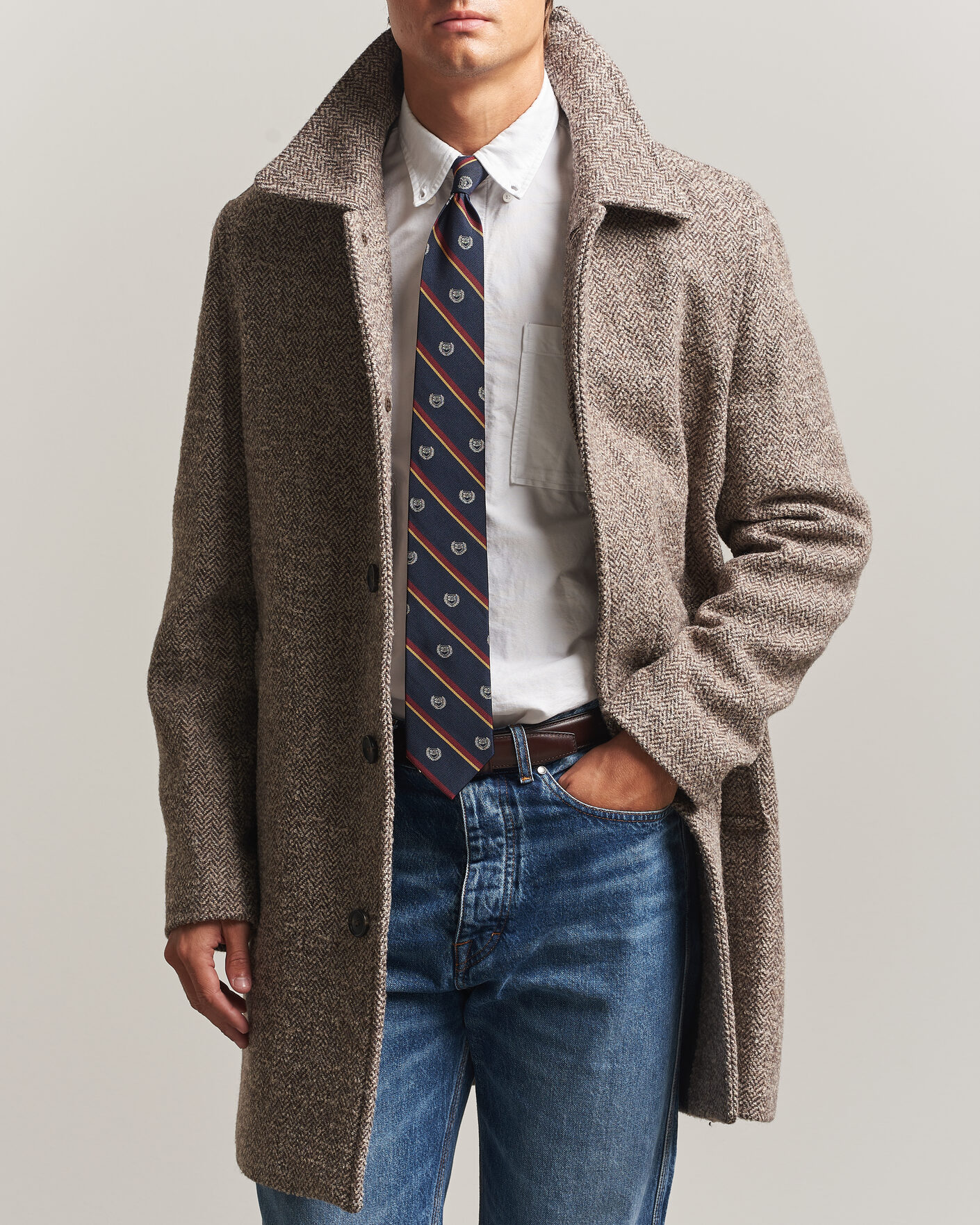 Hombres | Abrigos y chaquetas | Gant | Wool Car Coat Mist Taupe