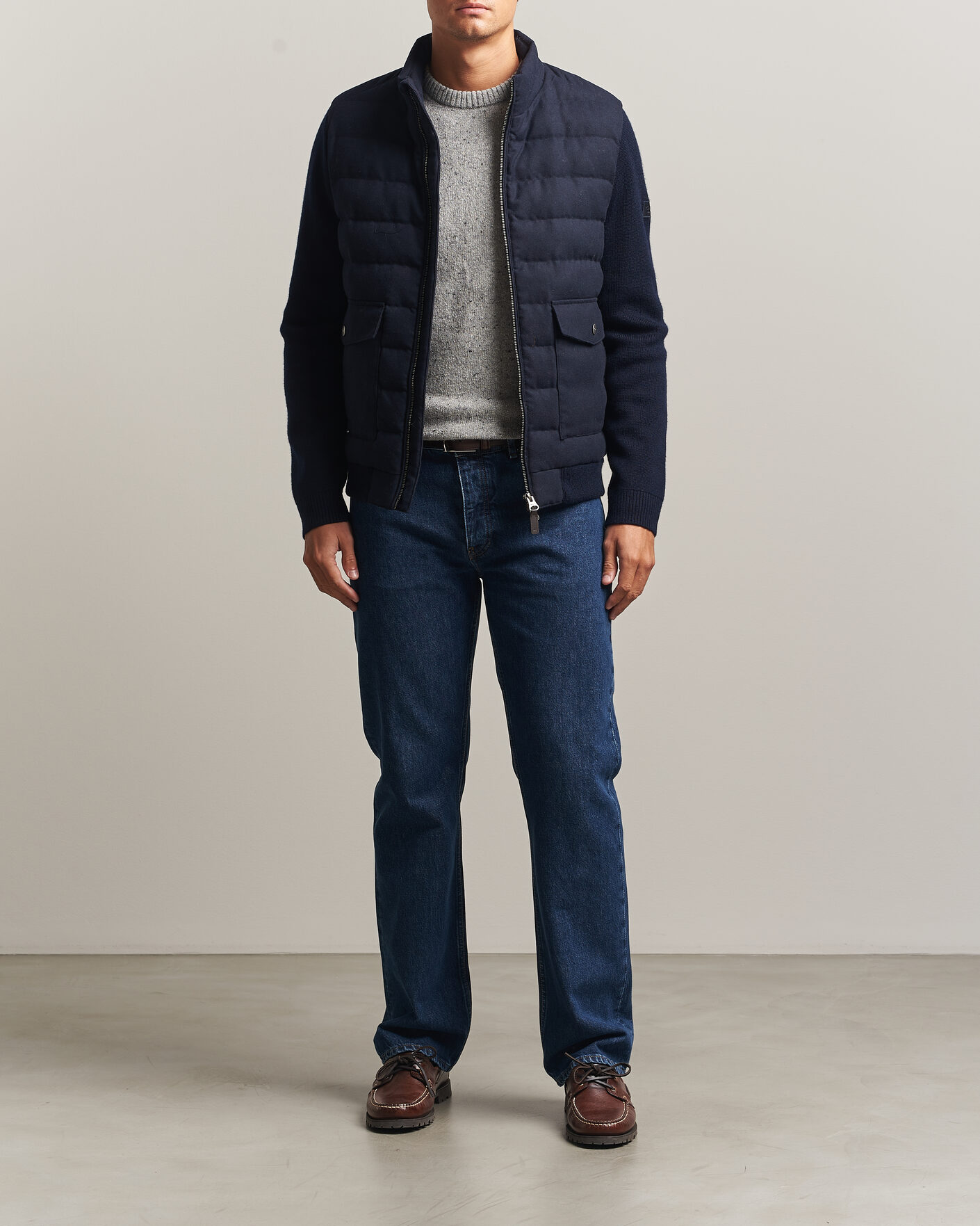 Hombres | Abrigos y chaquetas | Gant | Padded Hybrid Flannel Jacket Evening Blue