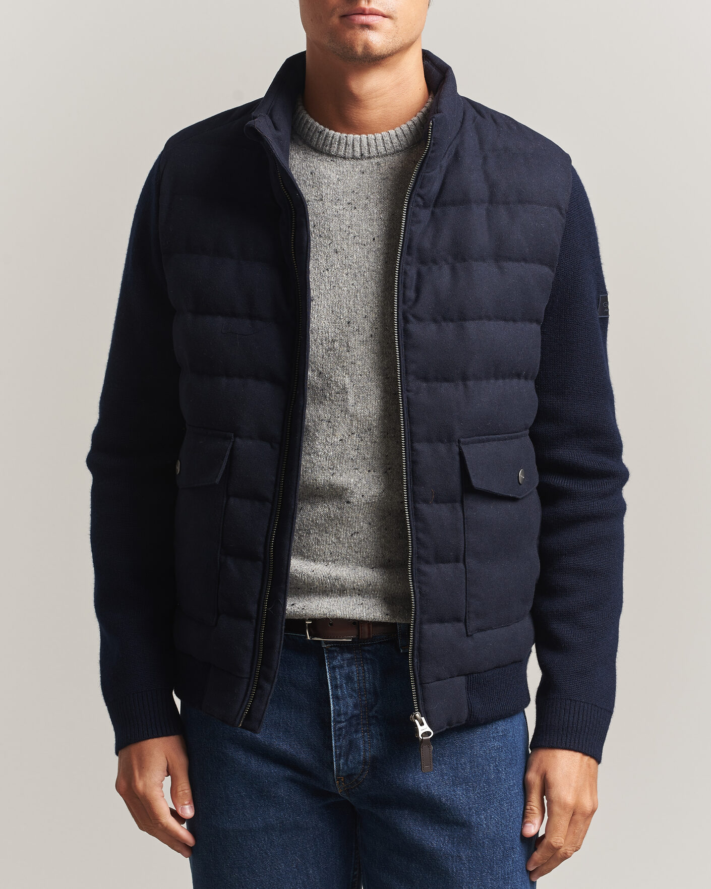 Hombres | Abrigos y chaquetas | Gant | Padded Hybrid Flannel Jacket Evening Blue