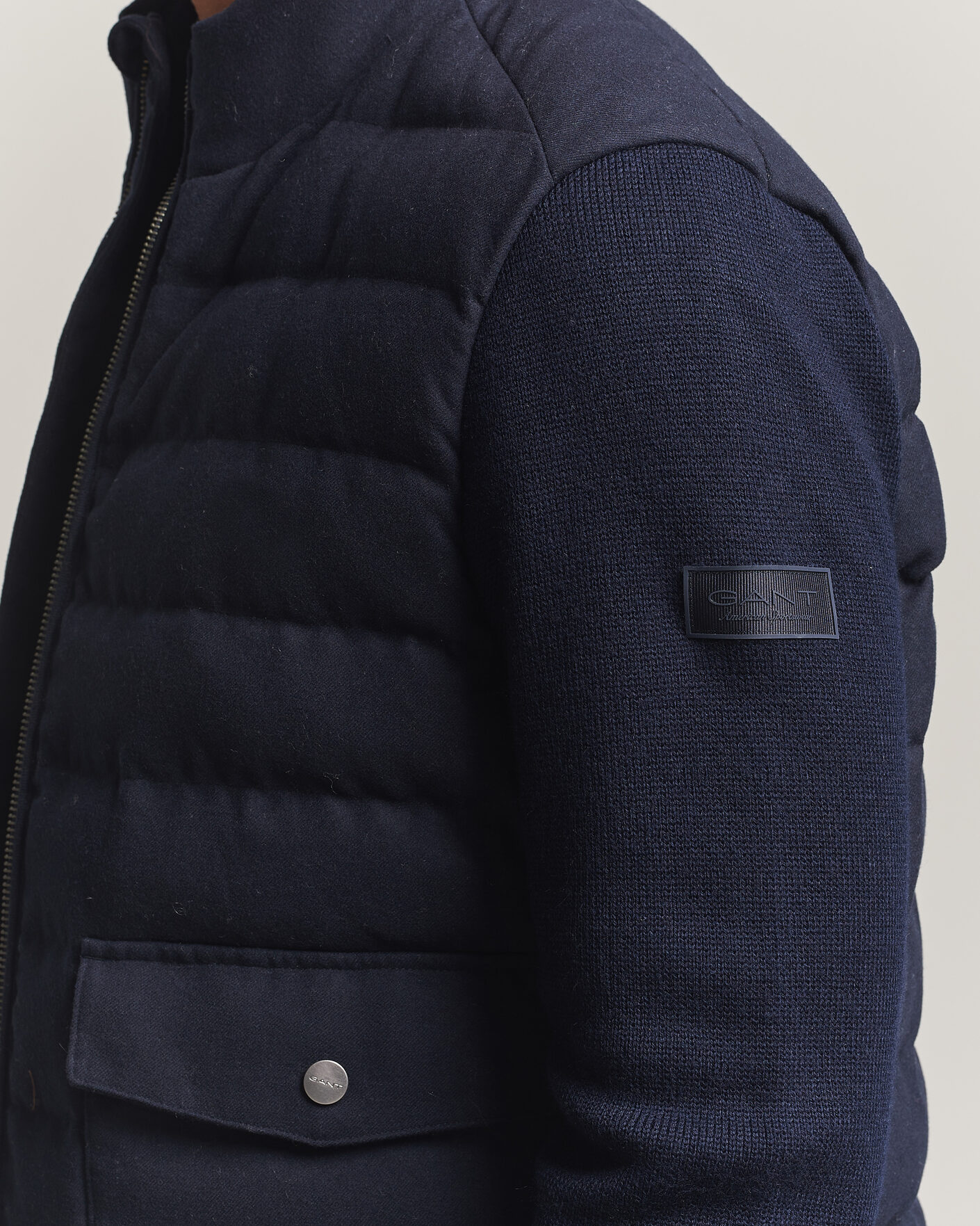 Hombres | Abrigos y chaquetas | Gant | Padded Hybrid Flannel Jacket Evening Blue