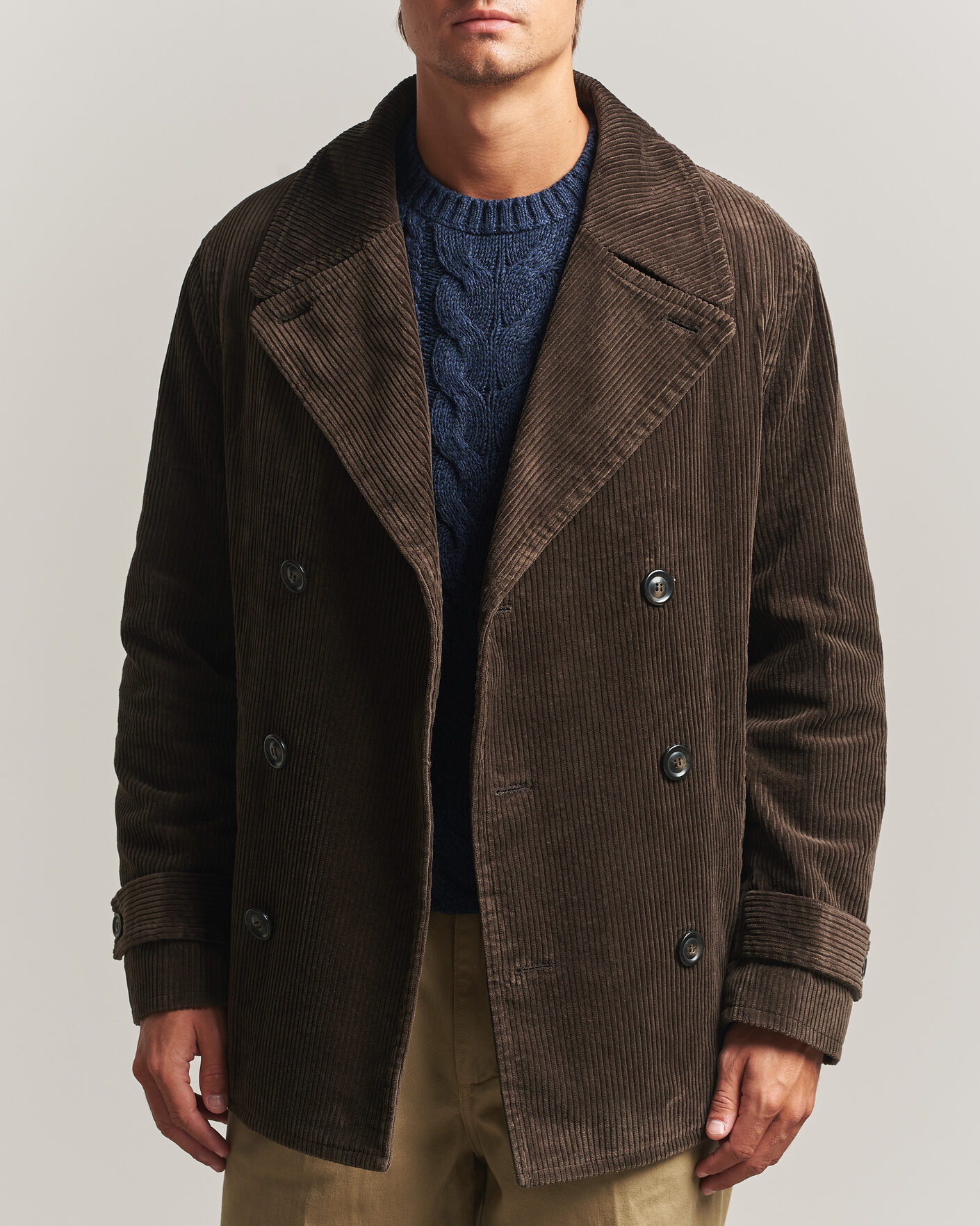 Hombres | Abrigos y chaquetas | Gant | Corduroy Peacoat Black Brown