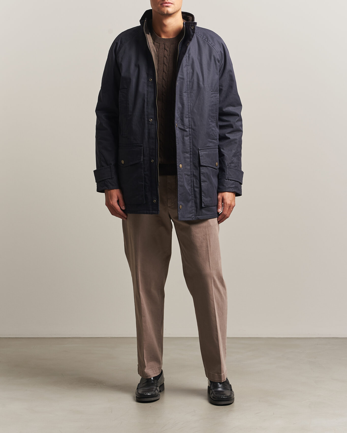 Hombres | Abrigos y chaquetas | Gant | Waxed Double Decker Jacket Evening Blue