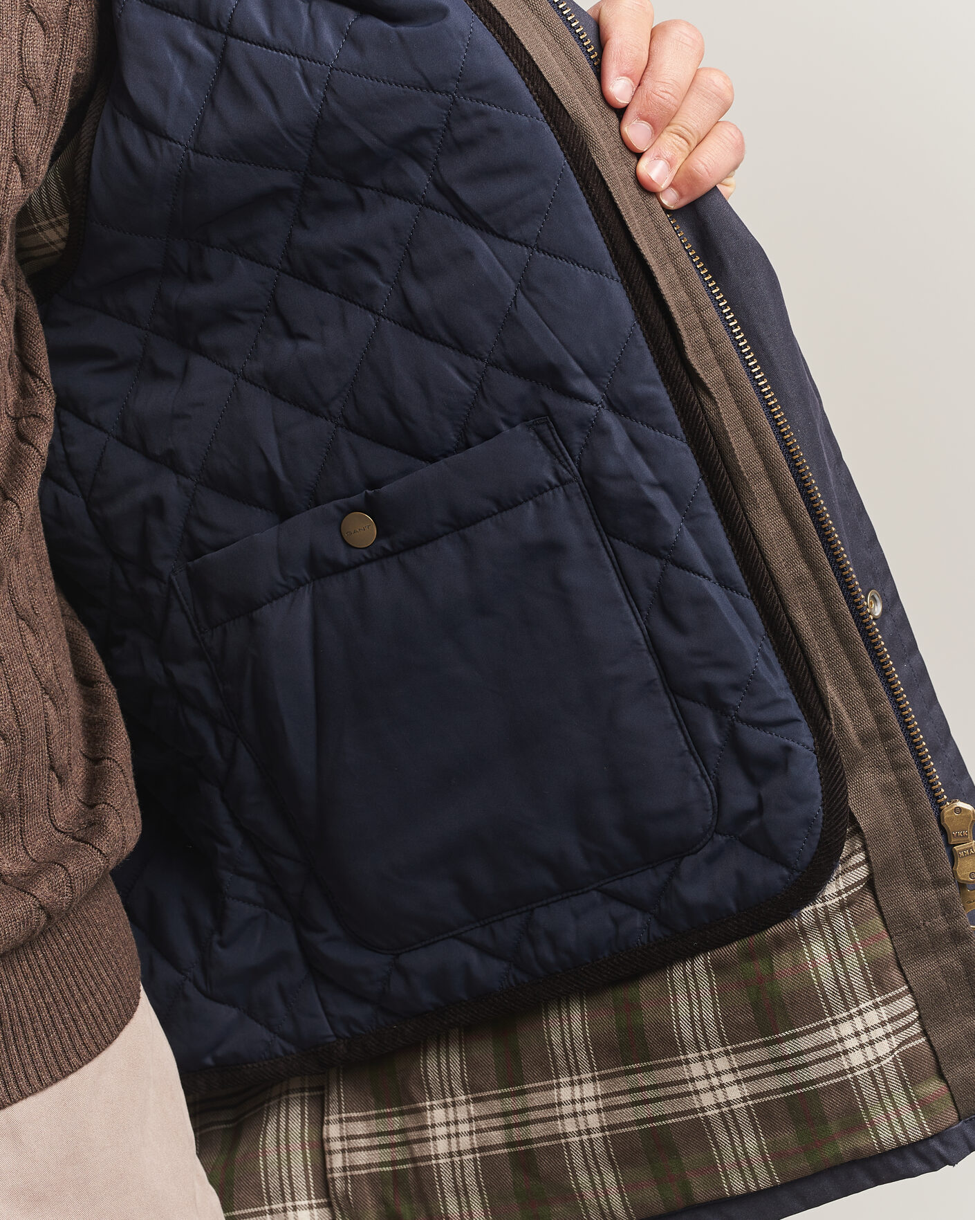 Hombres | Abrigos y chaquetas | Gant | Waxed Double Decker Jacket Evening Blue