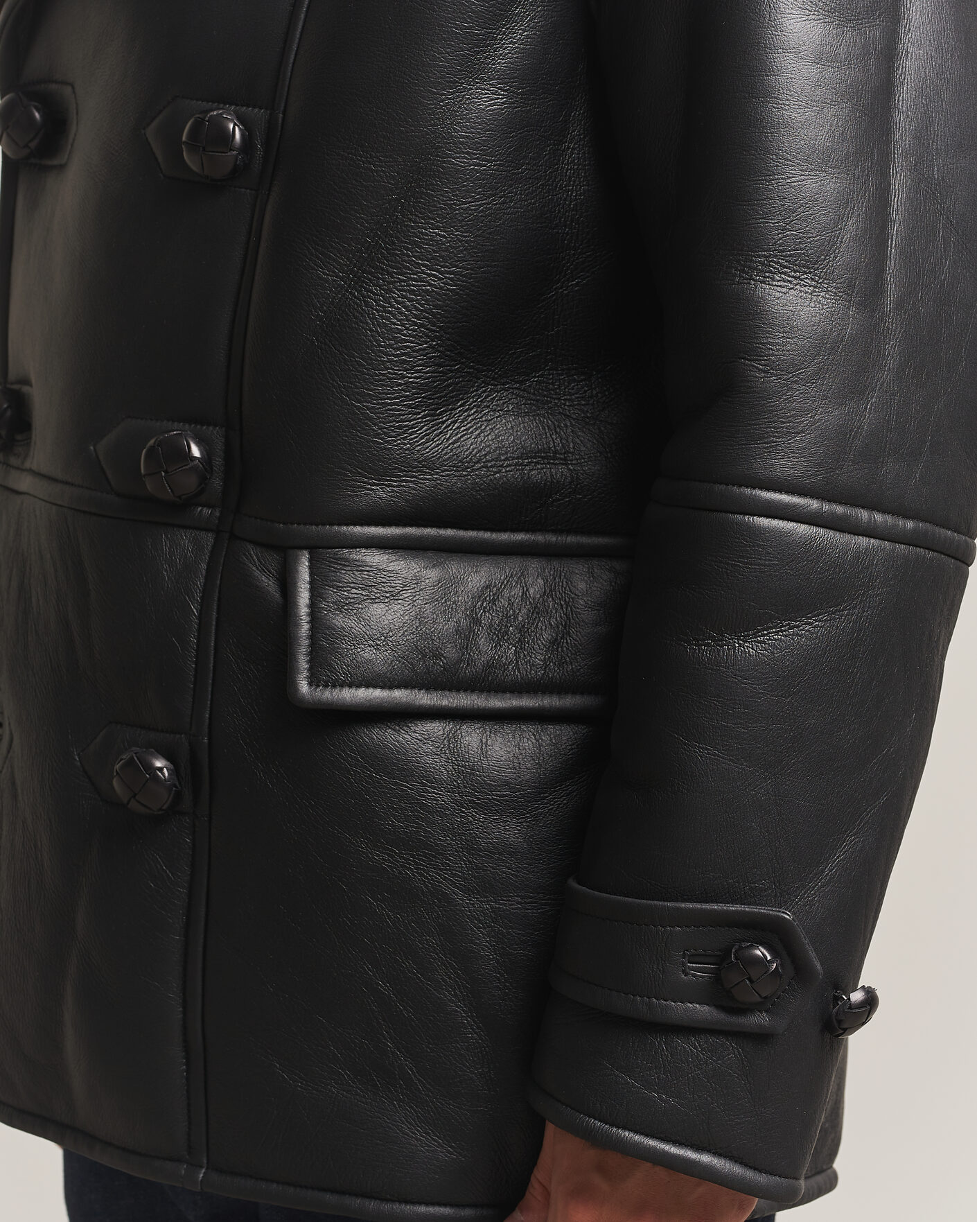 Hombres | Abrigos y chaquetas | Gant | Shearling Leather Peacoat Black