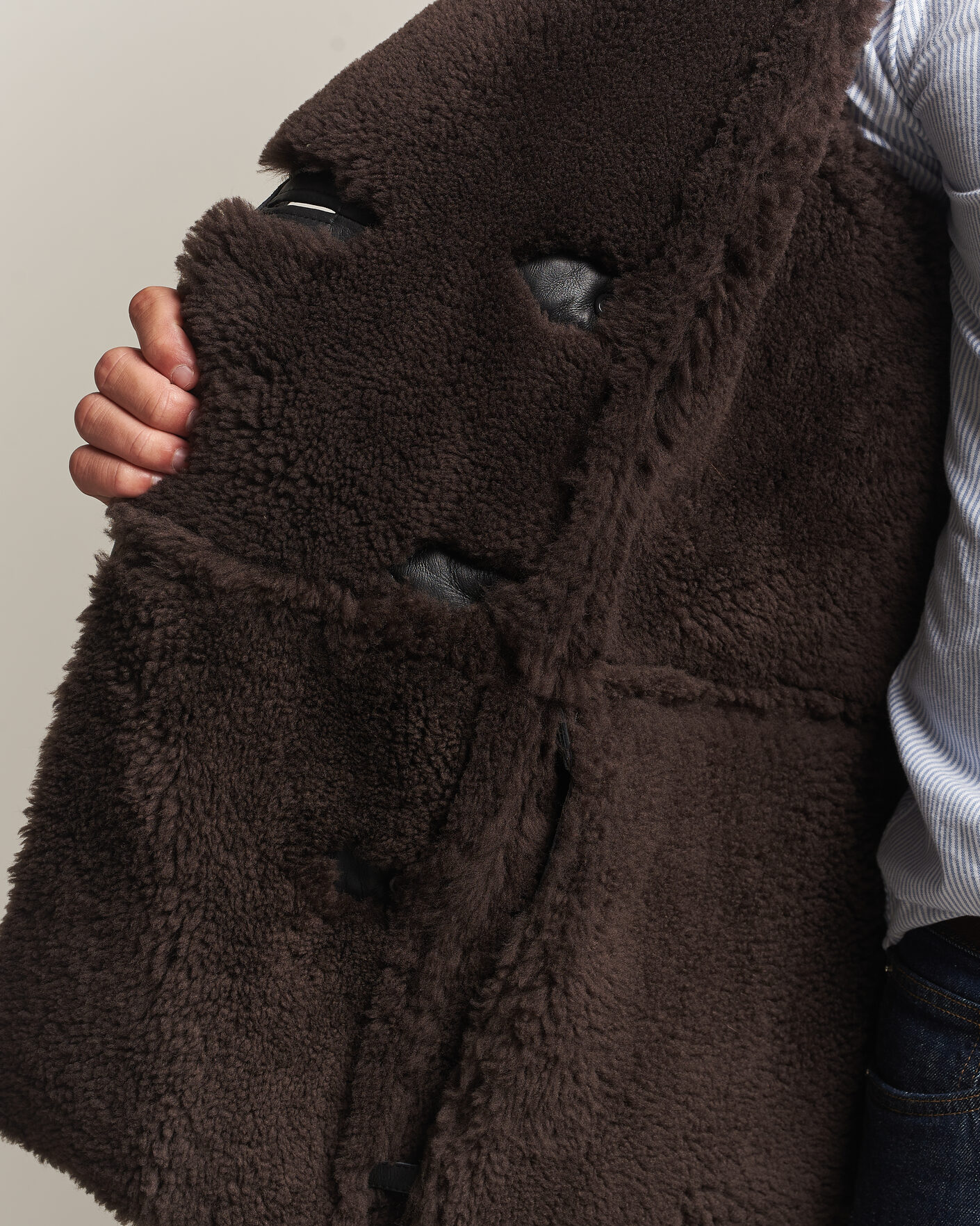 Hombres | Abrigos y chaquetas | Gant | Shearling Leather Peacoat Black