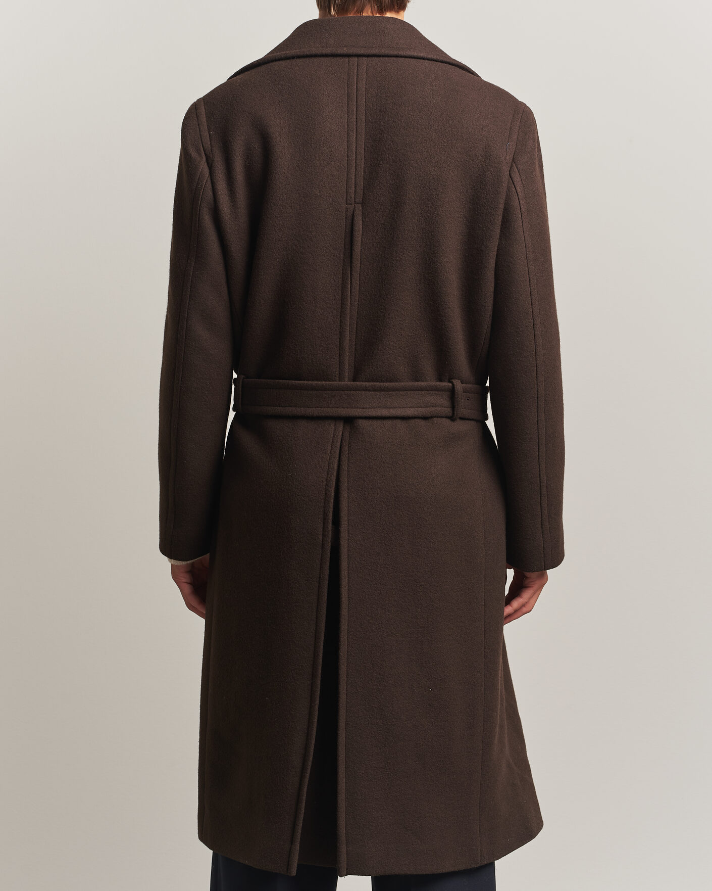 Hombres | Abrigos y chaquetas | Gant | Wool Double Breasted Belted Coat Black Brown