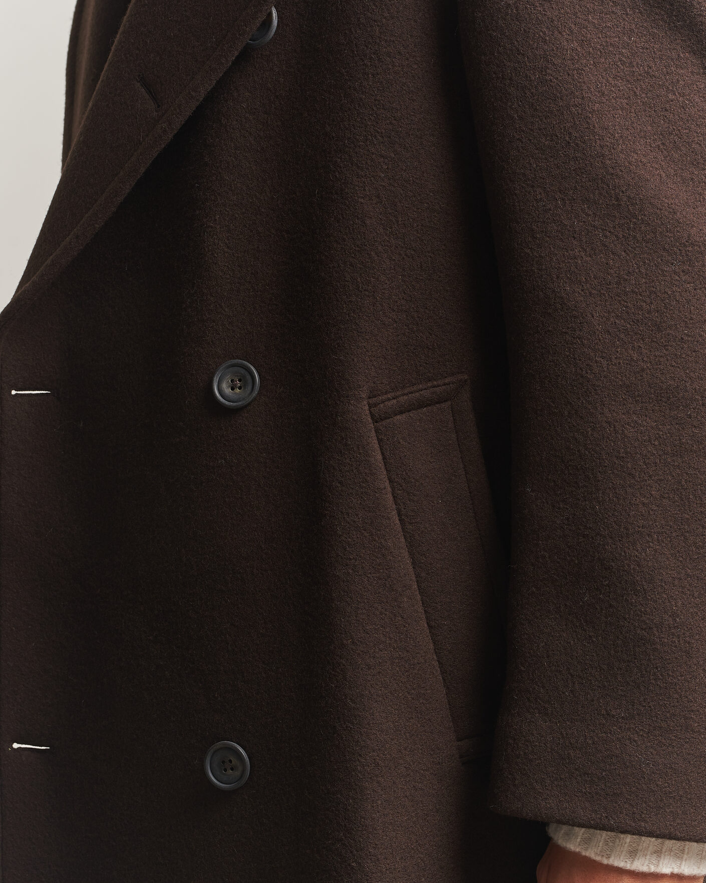 Hombres | Abrigos y chaquetas | Gant | Wool Double Breasted Belted Coat Black Brown