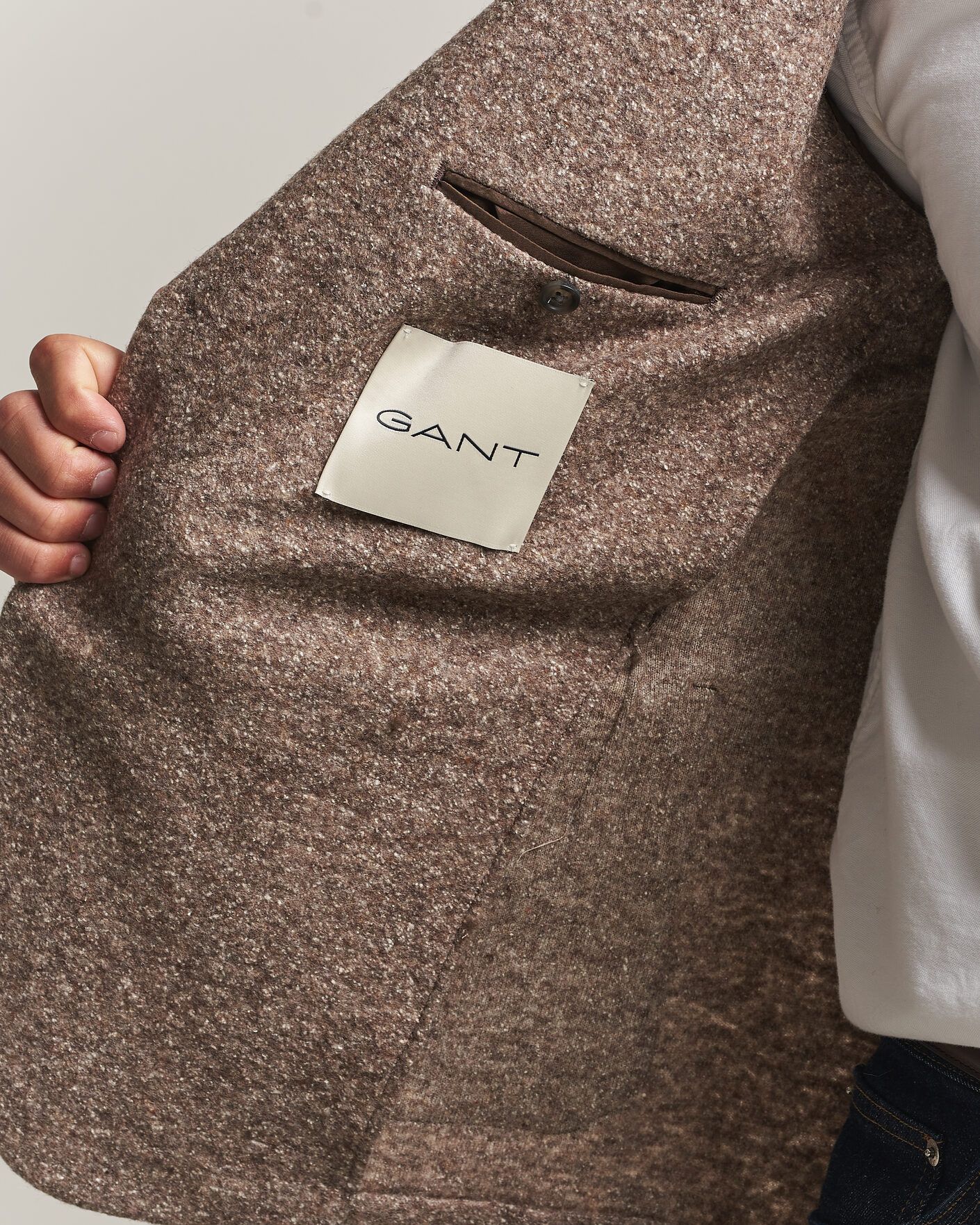 Hombres | Blazers | Gant | Wool/Silk Jersey Blazer Clay Beige