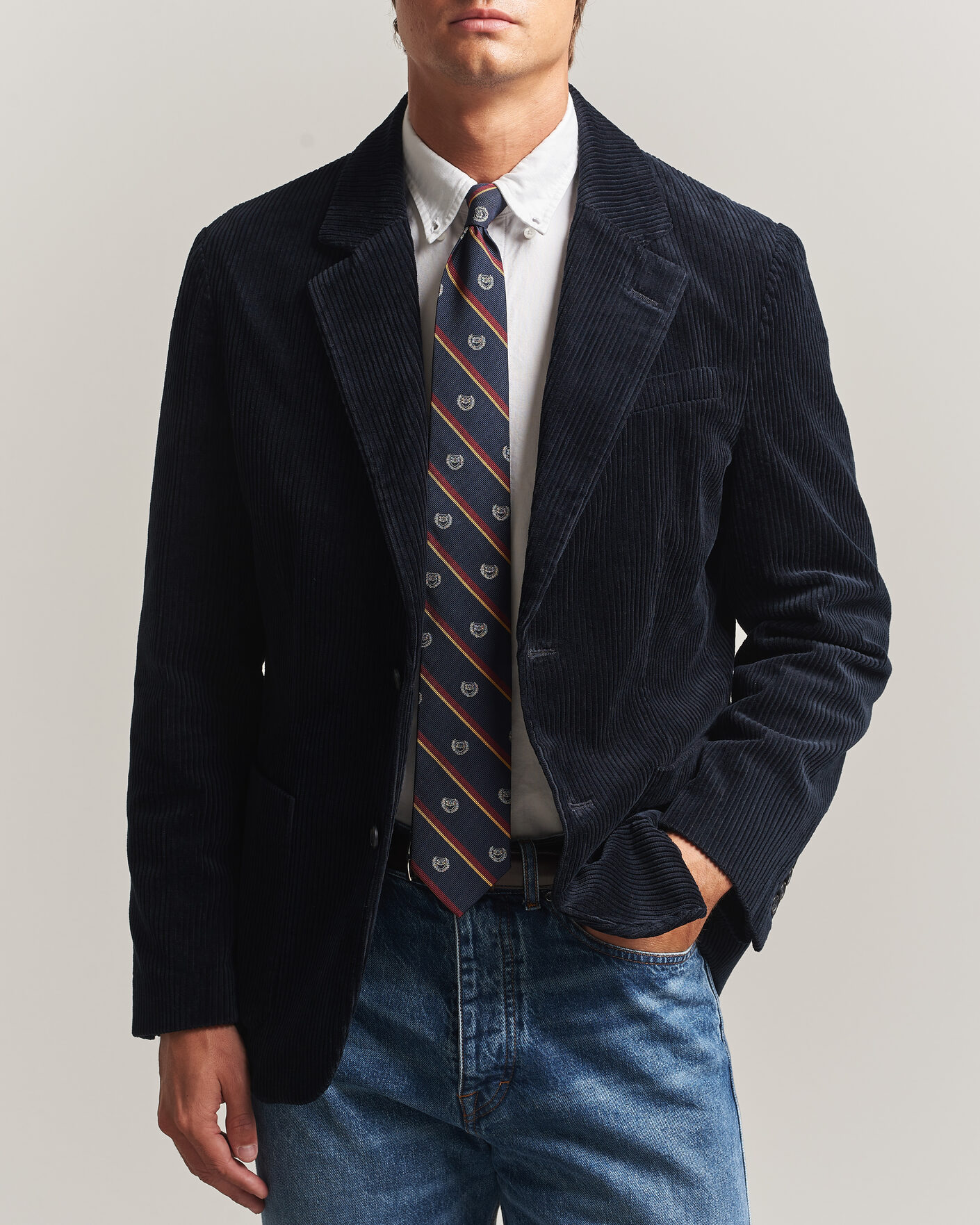 Hombres | Blazers | Gant | Corduroy Blazer Evening Blue
