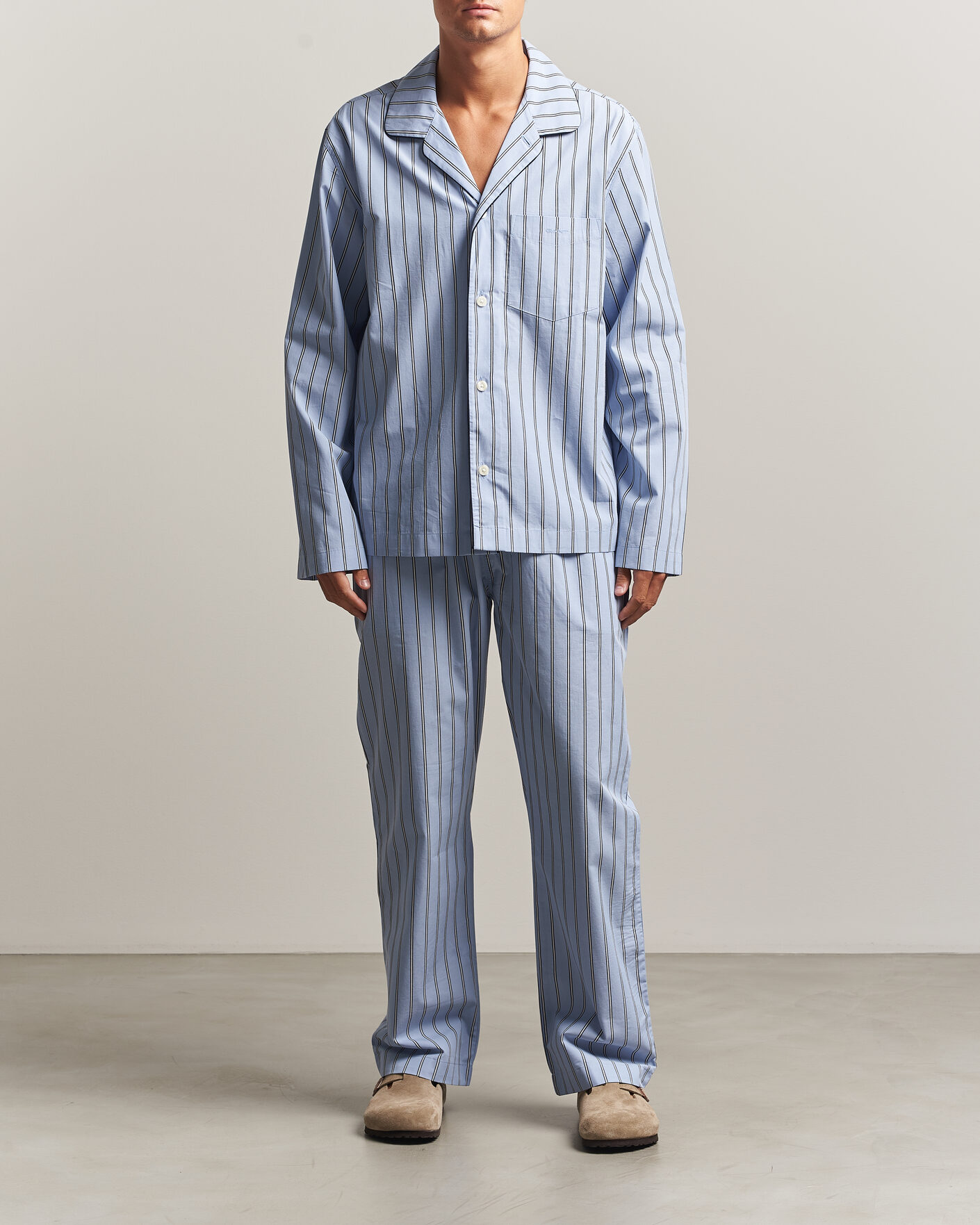 Hombres | Pijamas y batas | Gant | Poplin Striped Pyjama Set Light Blue