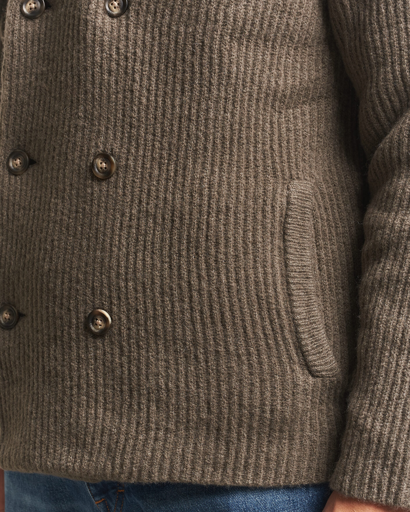 Hombres | Jerséis y prendas de punto | Gant | Wool/Yak Knitted Cardigan Faded Taupe