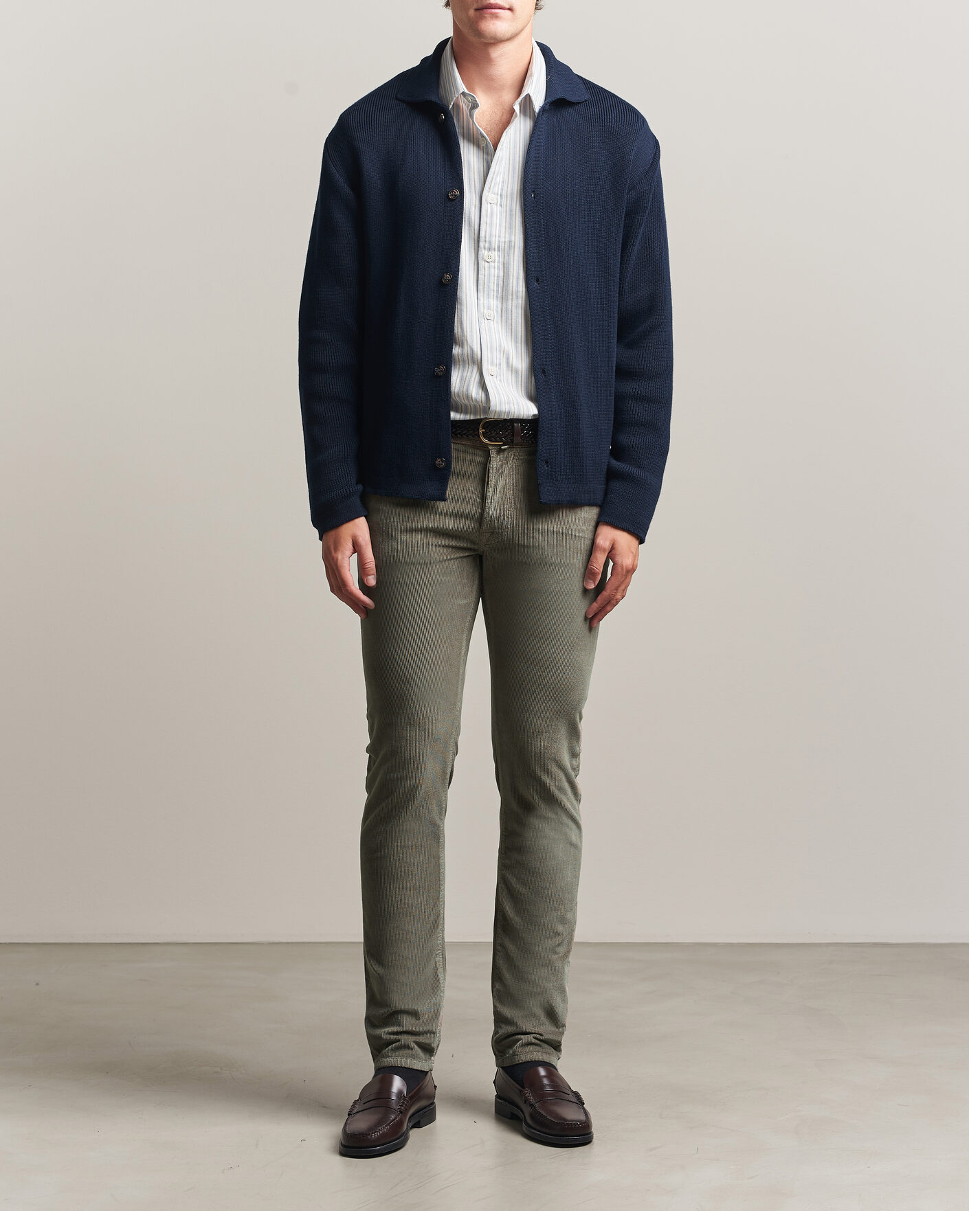 Hombres | Pantalones | Jacob Cohën | Bard 5-Pocket Medium Corduroy Trousers Taupe