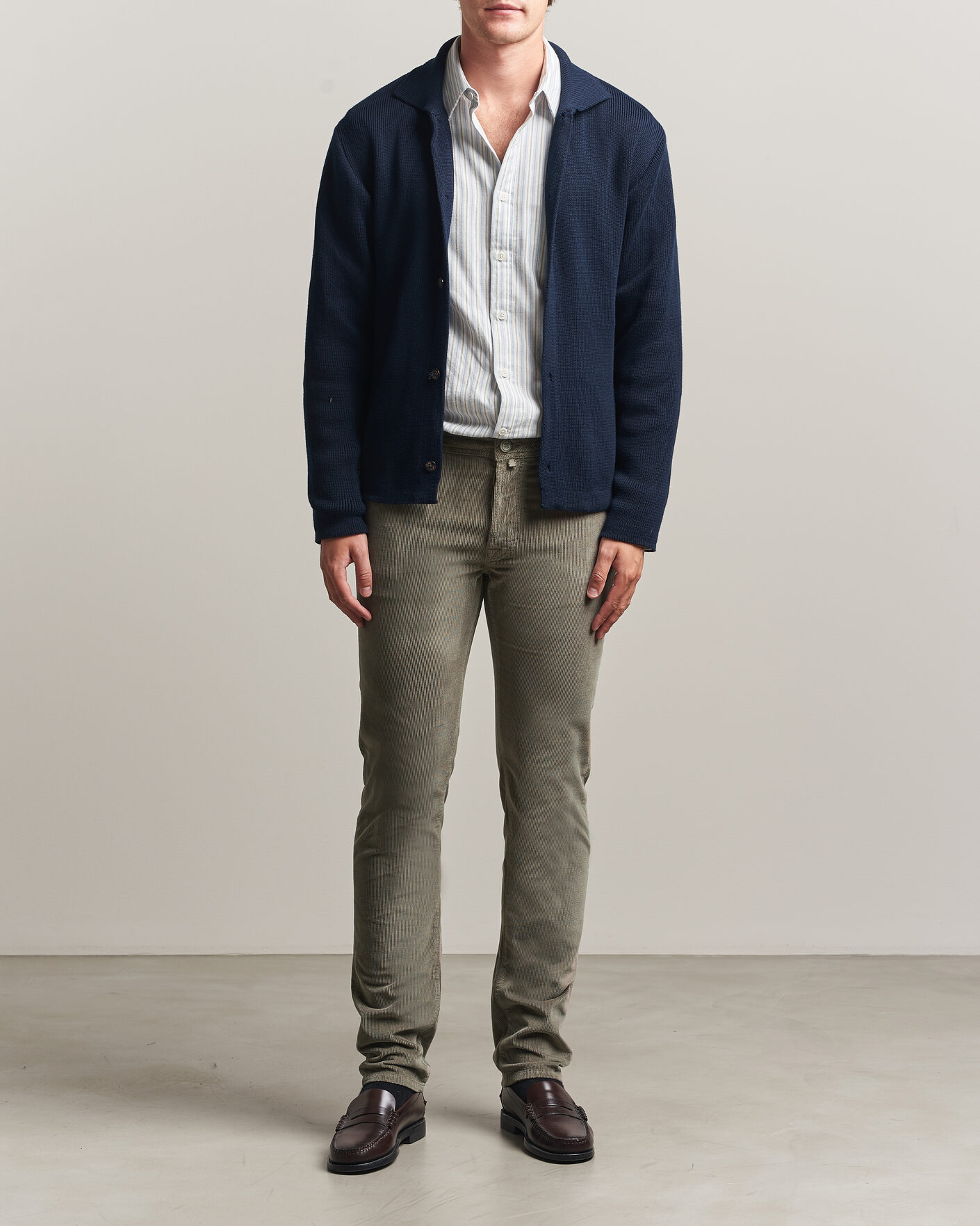 Hombres | Pantalones | Jacob Cohën | Bard 5-Pocket Medium Corduroy Trousers Taupe