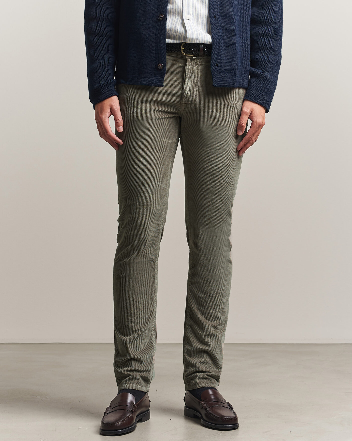 Hombres | Pantalones | Jacob Cohën | Bard 5-Pocket Medium Corduroy Trousers Taupe