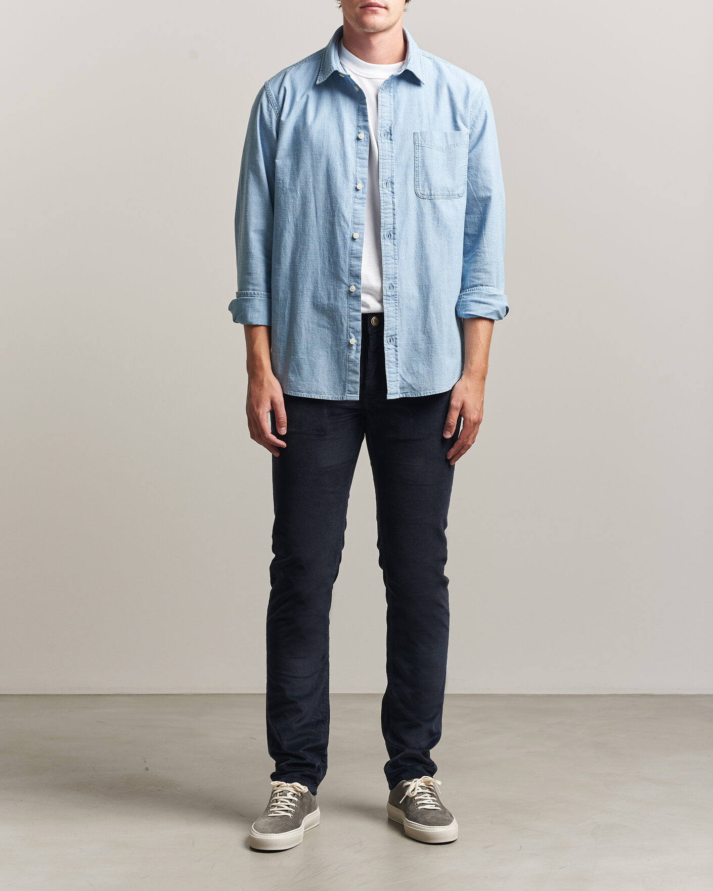 Hombres | Pantalones | Jacob Cohën | Bard 5-Pocket Medium Corduroy Trousers Navy