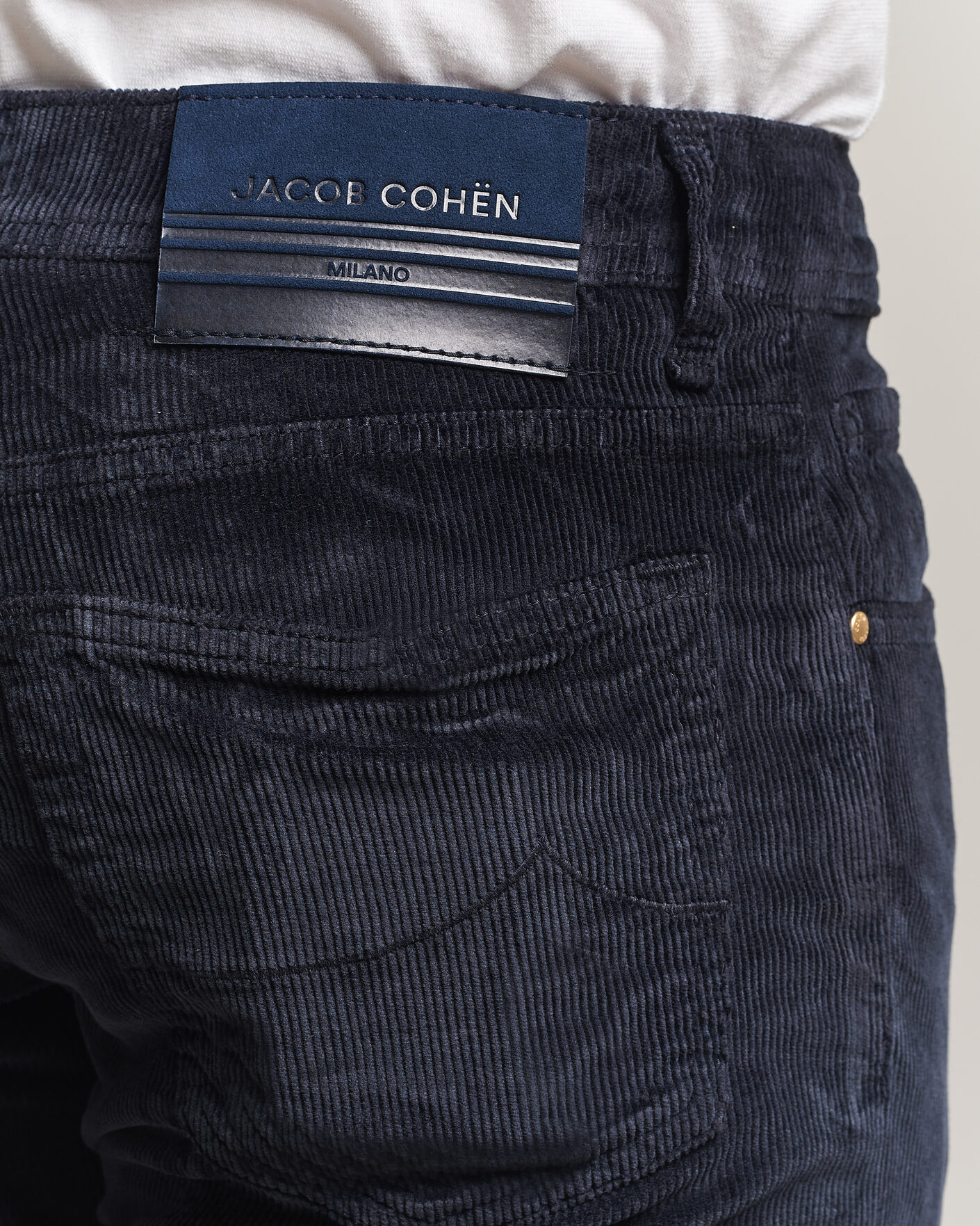 Hombres | Pantalones | Jacob Cohën | Bard 5-Pocket Medium Corduroy Trousers Navy