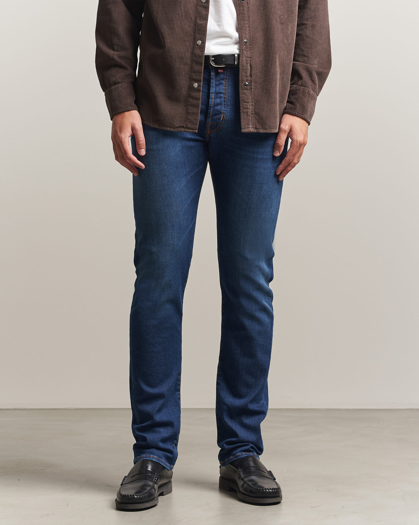 Hombres | Vaqueros | Jacob Cohën | Bard Slim Fit Vintage Wash Stretch Jeans Mid Blue