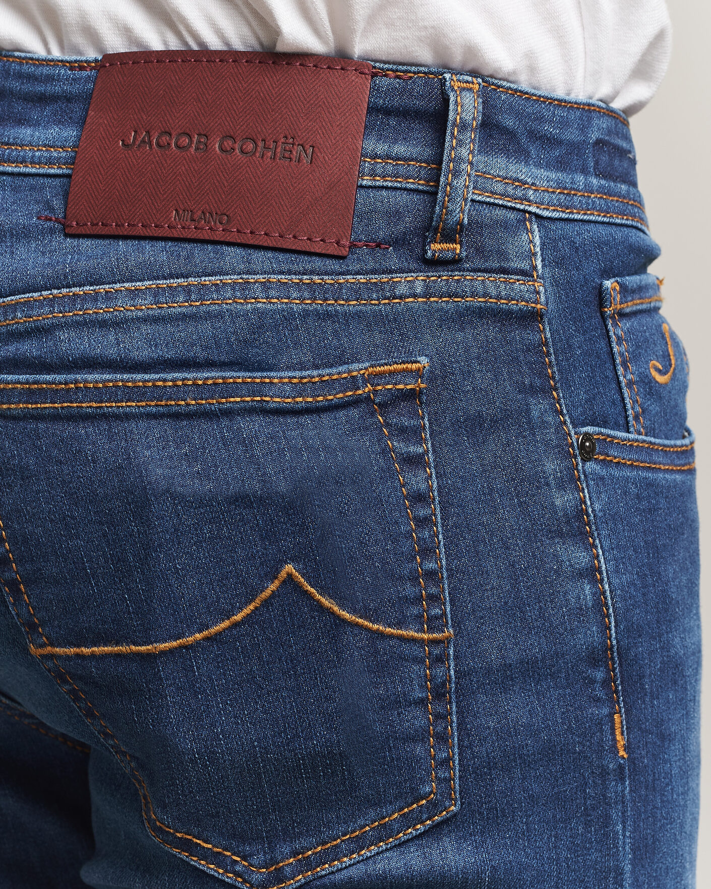 Hombres | Vaqueros | Jacob Cohën | Bard Slim Fit Vintage Wash Stretch Jeans Mid Blue