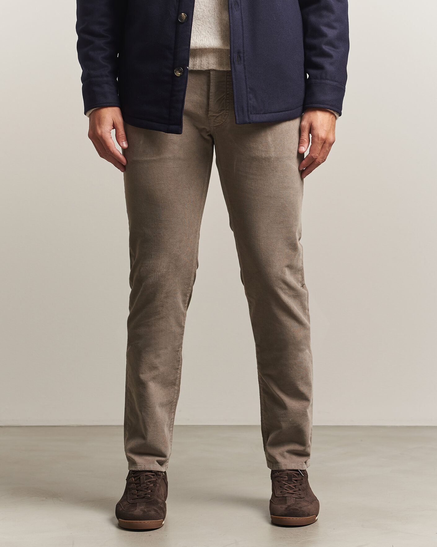Hombres | Pantalones | Jacob Cohën | Nick Slim Fit Cotton Trousers Grey