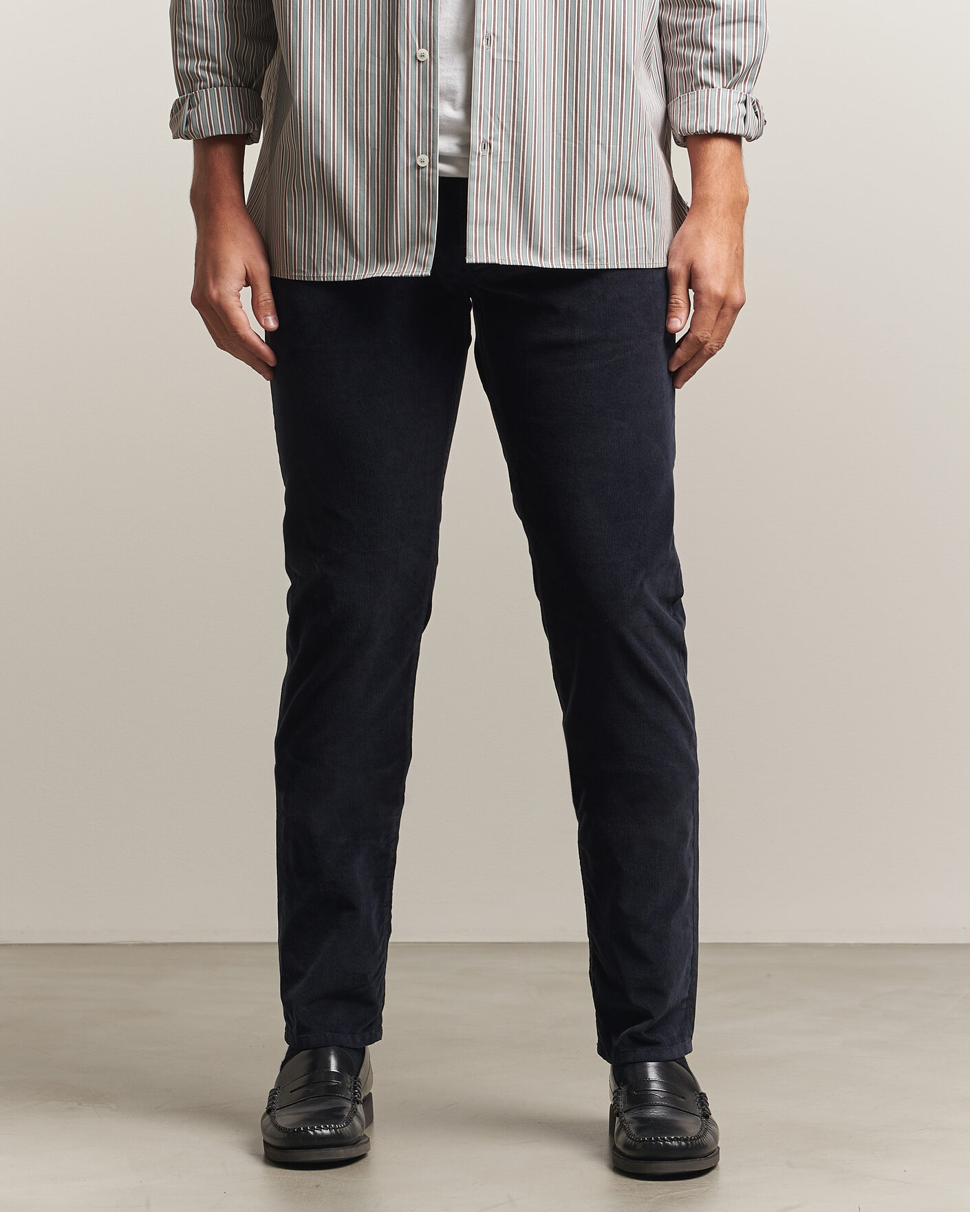 Hombres | Pantalones | Jacob Cohën | Nick Slim Fit Cotton Trousers Navy