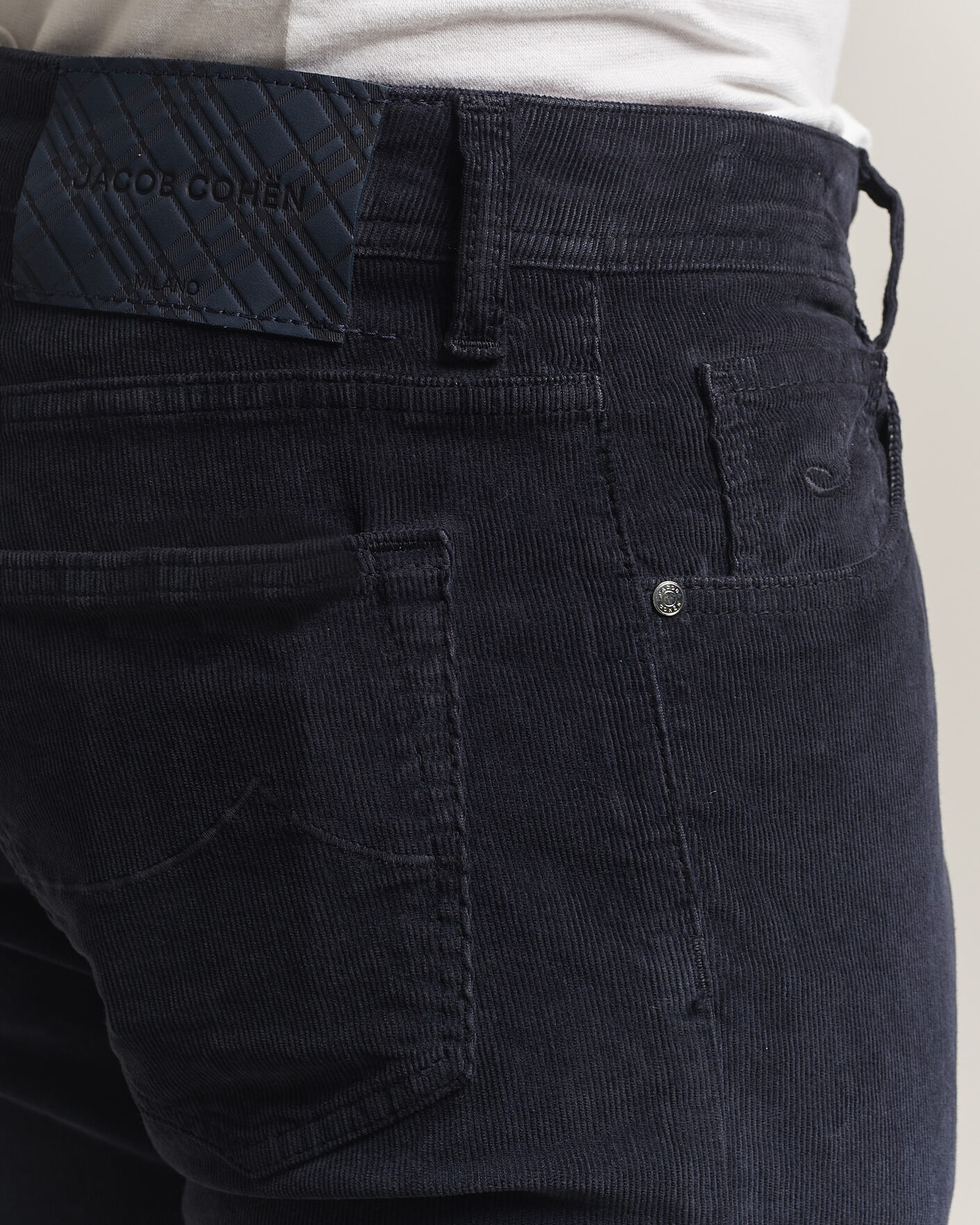 Hombres | Pantalones | Jacob Cohën | Nick Slim Fit Cotton Trousers Navy