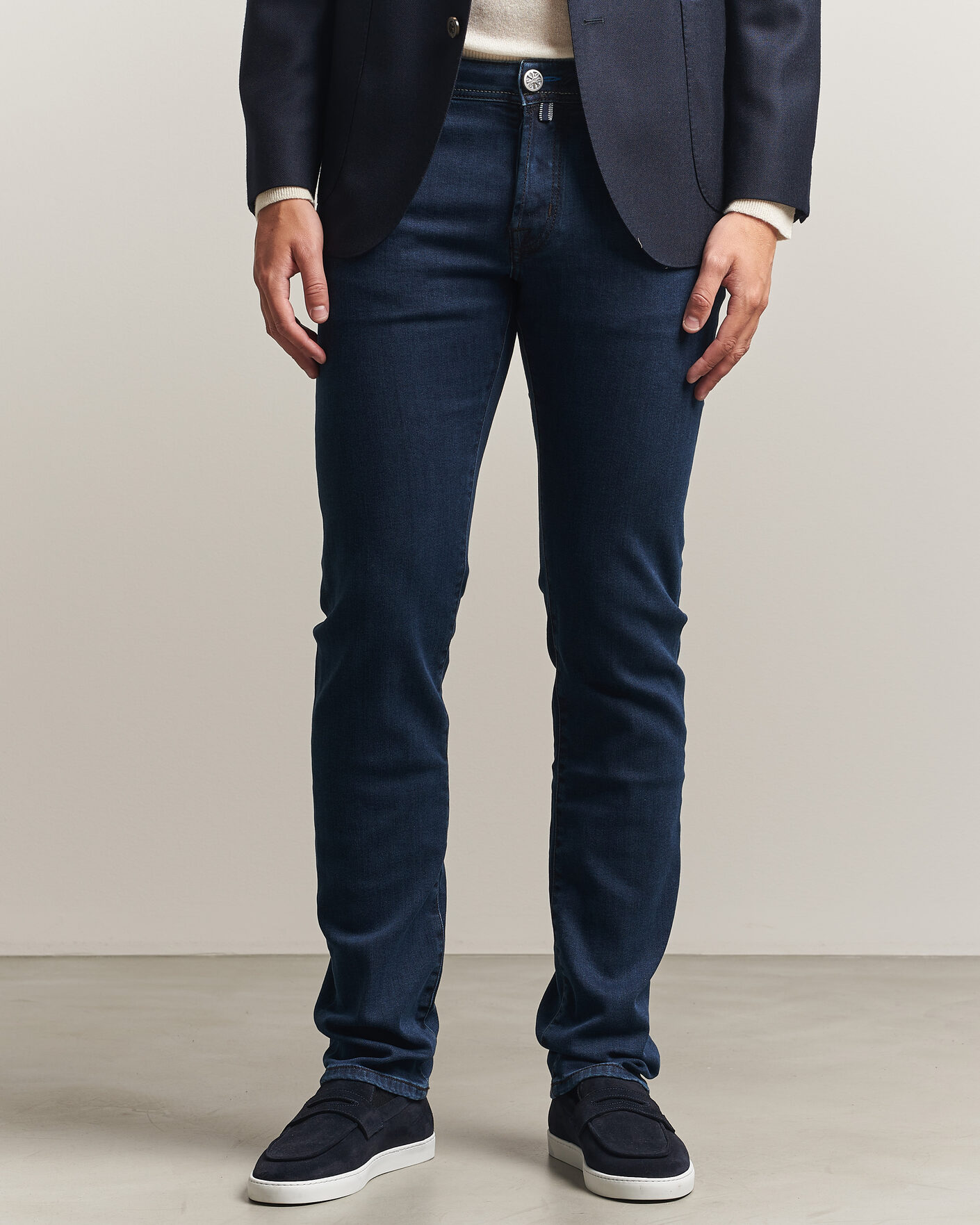 Hombres | Vaqueros | Jacob Cohën | Nick Slim Fit Washed Stretch Jeans Dark Blue
