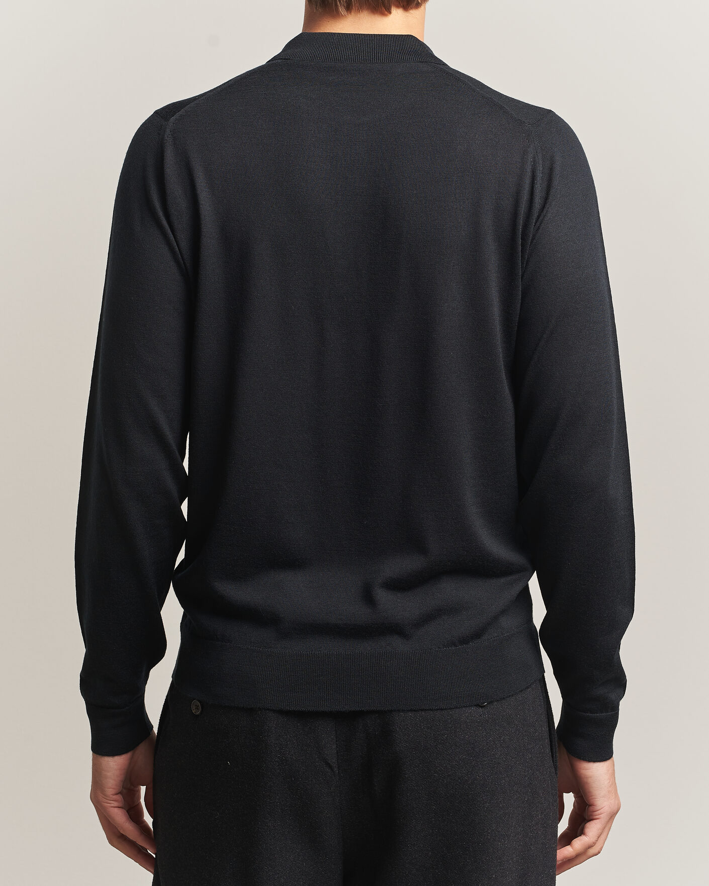 Hombres | Jerséis y prendas de punto | John Smedley | Belper Extra Fine Merino Polo Pullover Black
